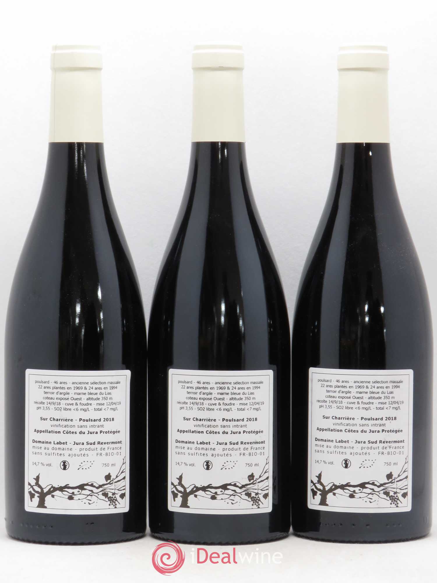 Côtes du Jura Poulsard Sur Charrière Romain - Julien - Charline Labet 2018 - Lot de 3 bouteilles - 1