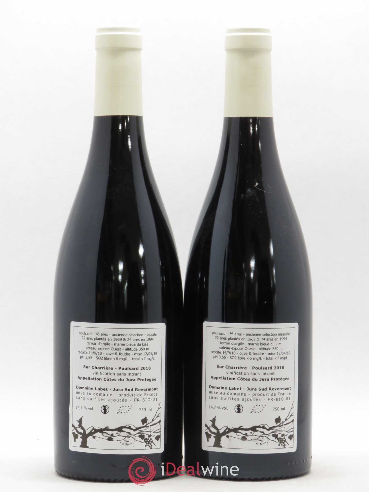 Côtes du Jura Poulsard Sur Charrière Romain - Julien - Charline Labet 2018 - Lot de 2 bouteilles - 1