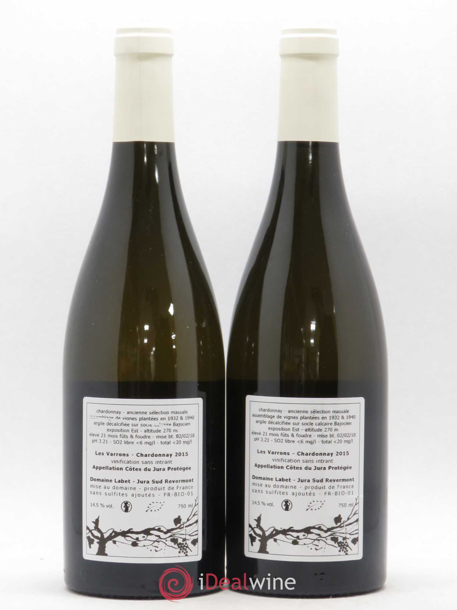Côtes du Jura Chardonnay Varrons Massales Labet 2015 - Posten von 2 Flaschen - 1