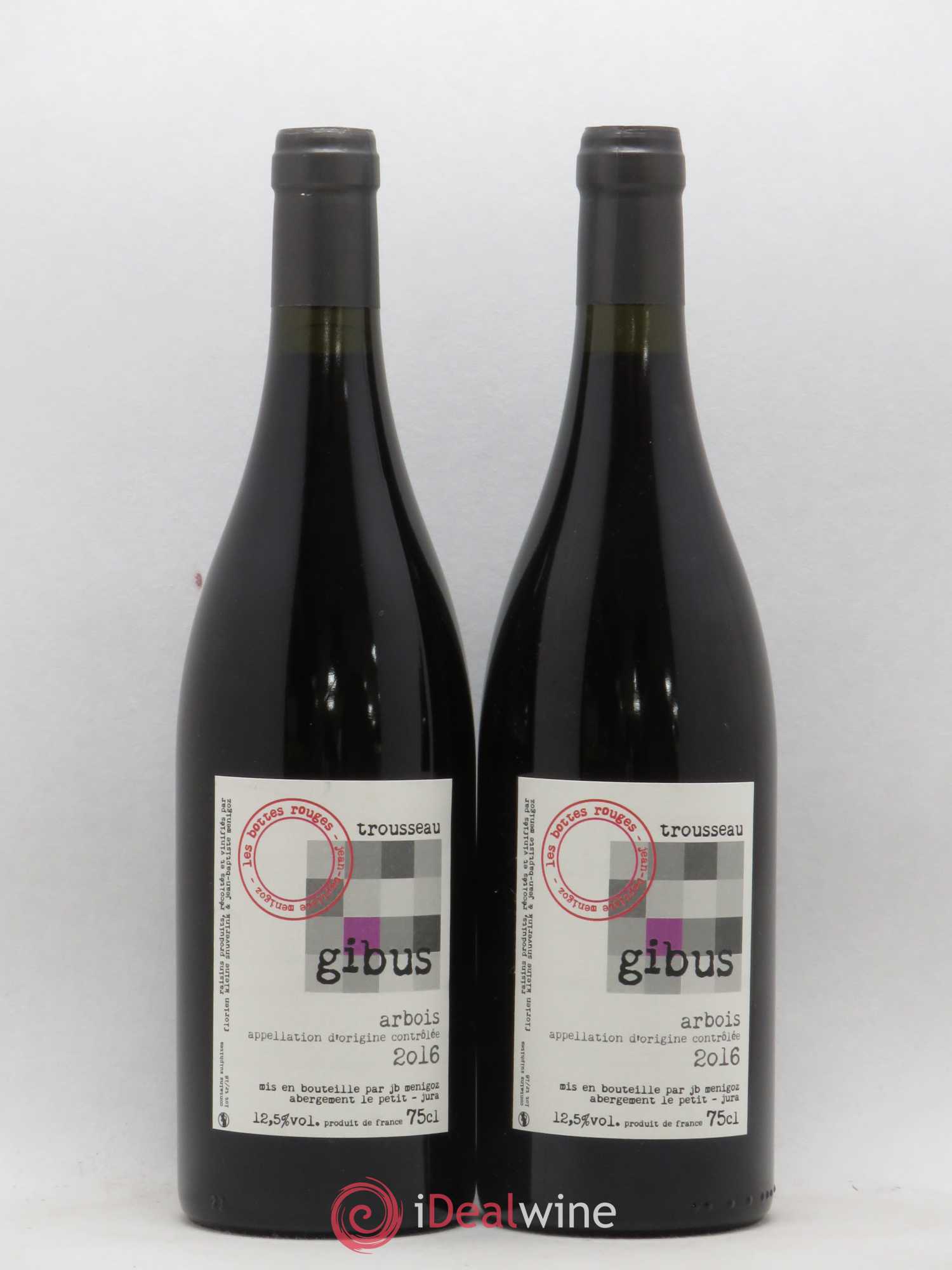 Arbois Trousseau Gibus Les Bottes Rouges 2016 - Posten von 2 Flaschen - 0