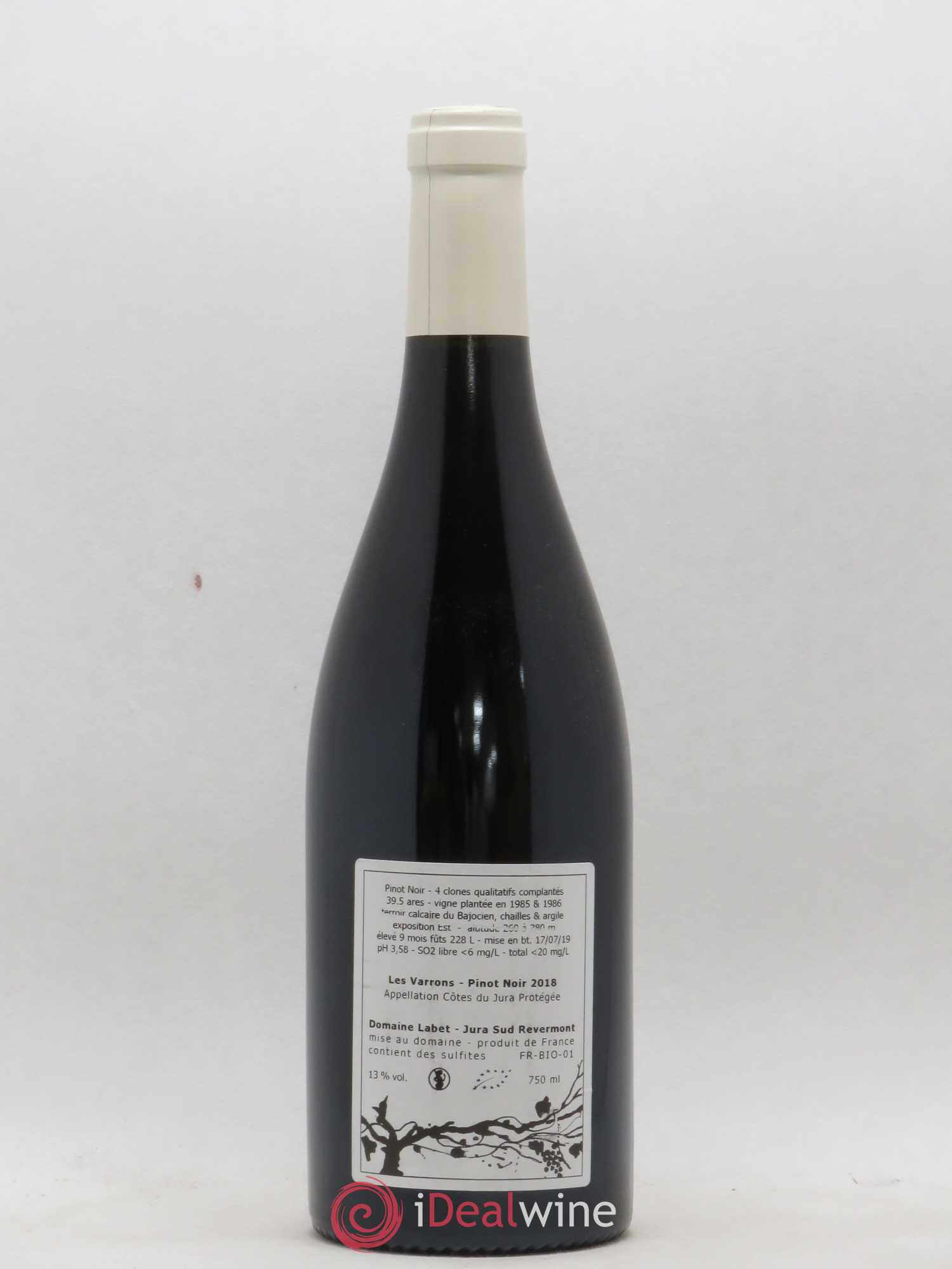 Côtes du Jura Pinot Noir Les Varrons Sélection Massale Romain - Julien - Charline Labet 2018 - Lot de 1 bouteille - 1