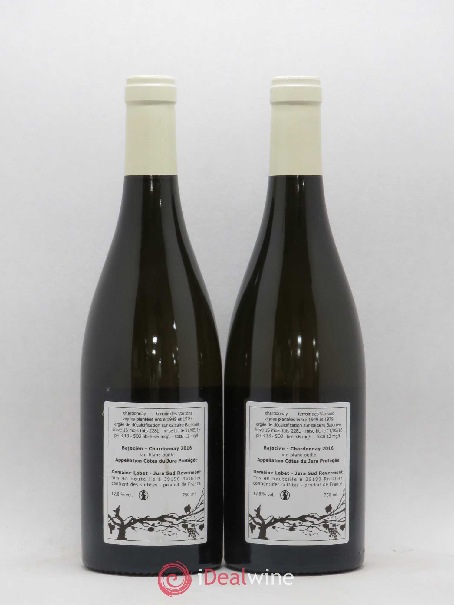 Côtes du Jura Chardonnay Bajocien Romain - Julien - Charline Labet 2016 - Lot de 2 bouteilles - 1