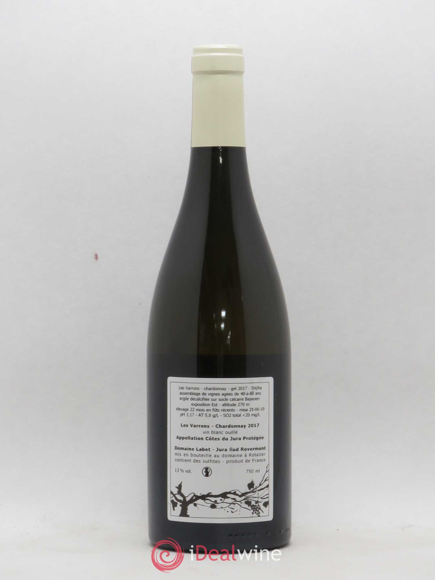 Côtes du Jura Chardonnay Les Varrons Romain - Julien - Charline Labet 2017 - Lot de 1 bouteille - 1