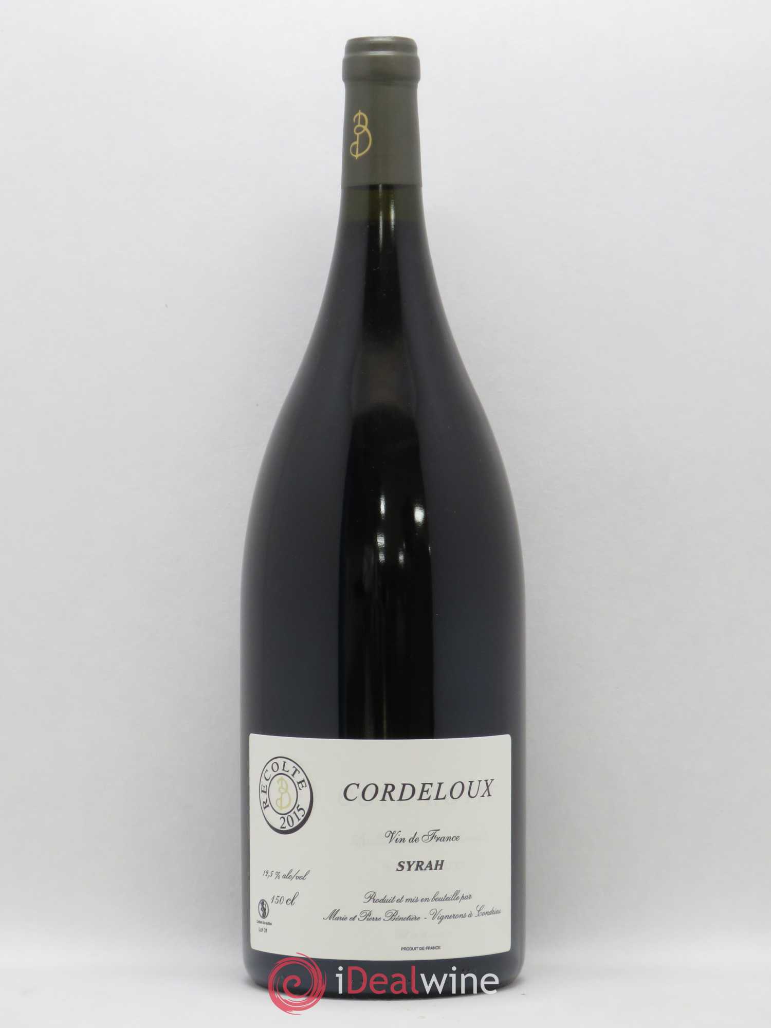 Vin de France Syrah Cordeloux Marie et Pierre Bénetière (Domaine) 2015 - Lot de 1 magnum - 0