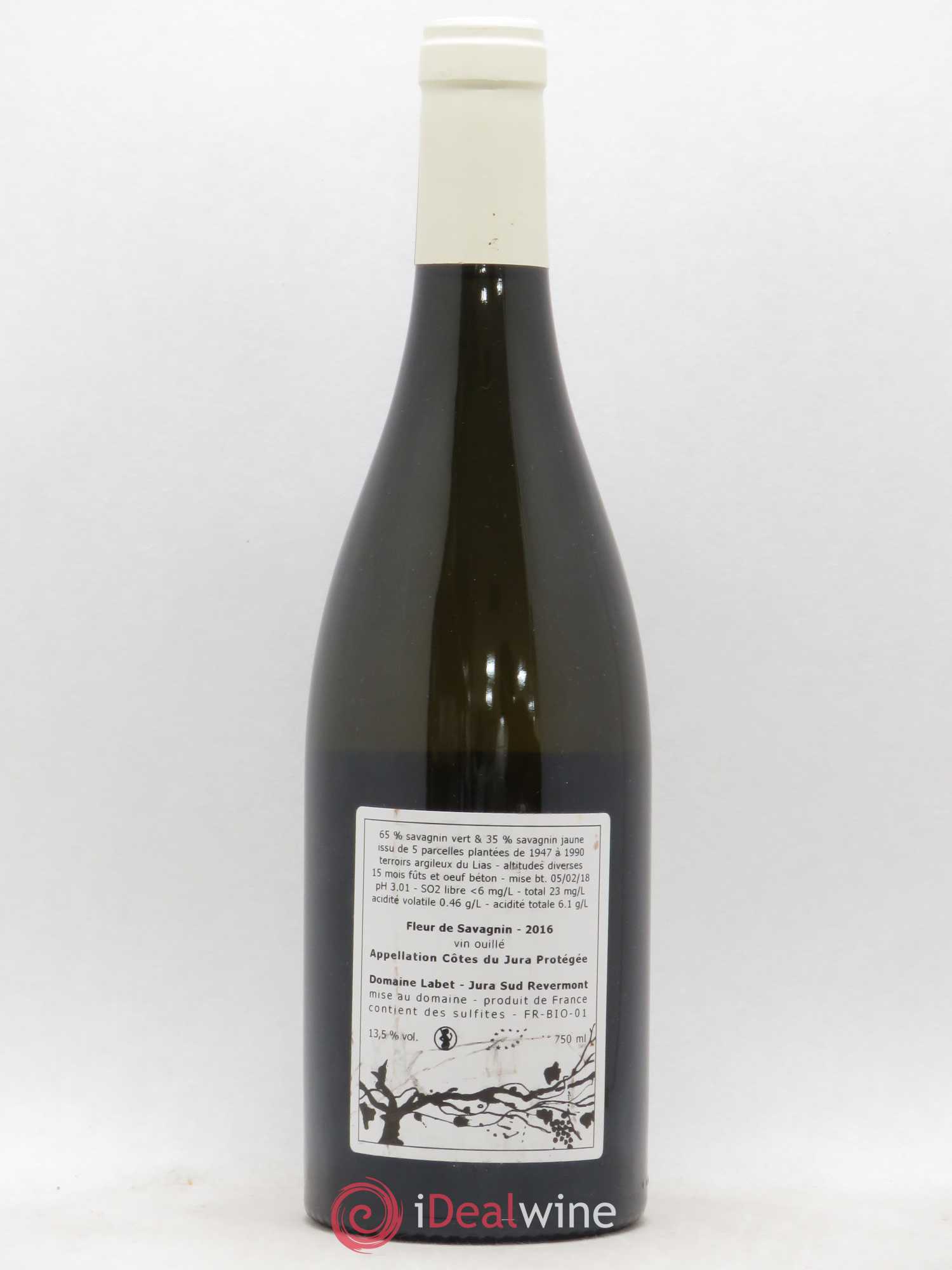 Côtes du Jura Fleur de Savagnin Romain - Julien - Charline Labet 2016 - Lot de 1 bouteille - 1