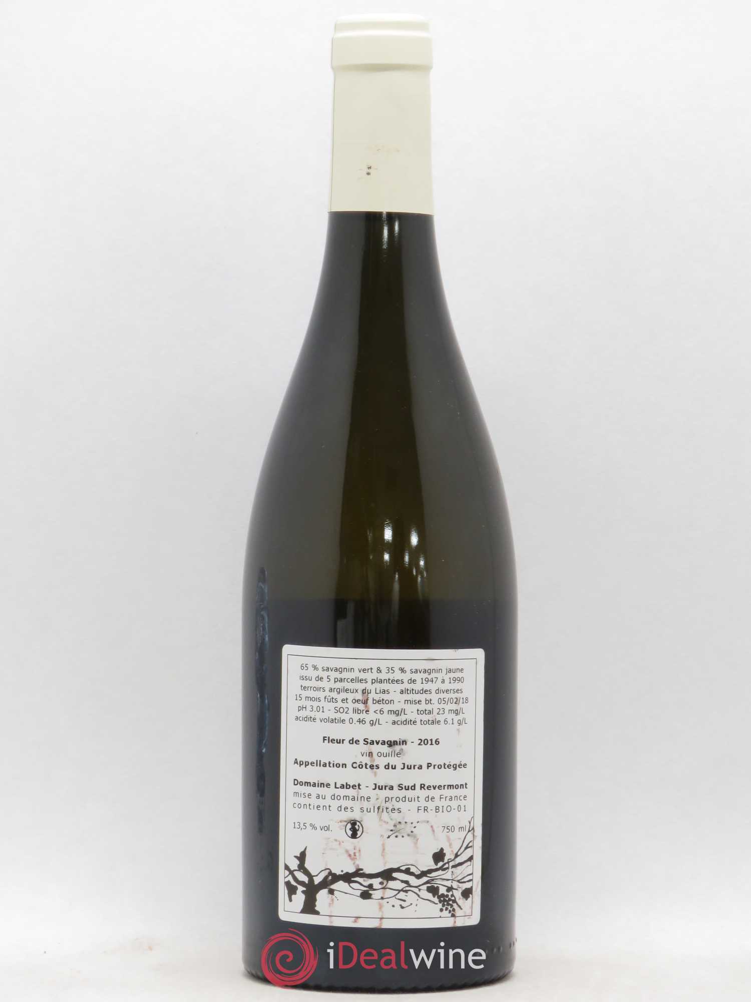 Côtes du Jura Fleur de Savagnin Romain - Julien - Charline Labet 2016 - Lot de 1 bouteille - 1