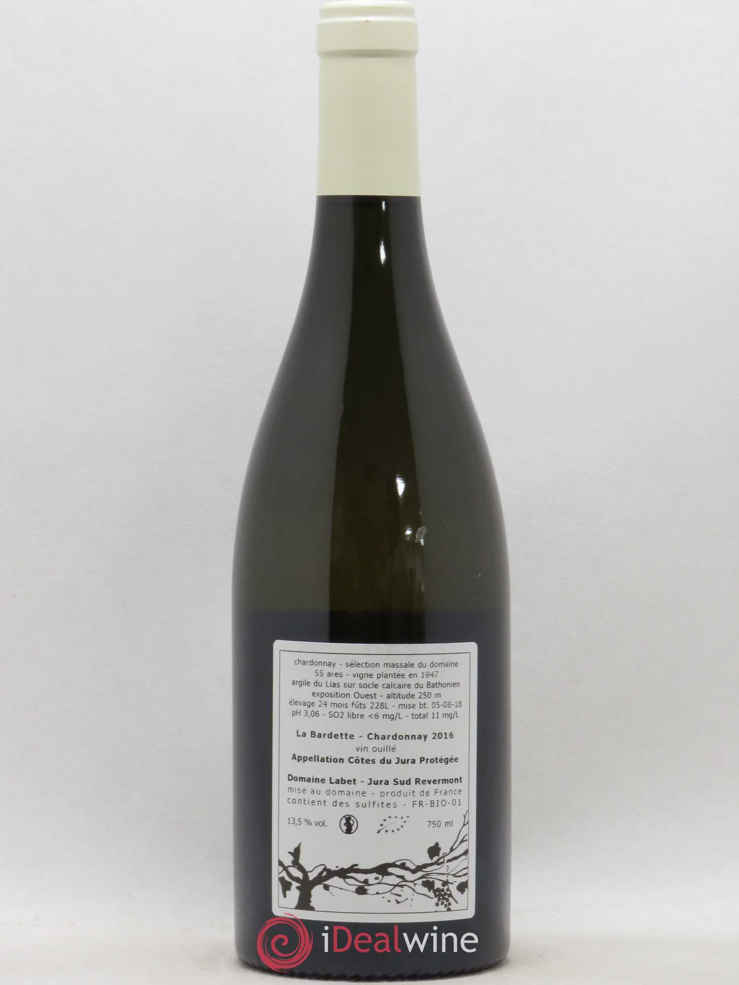 Côtes du Jura Chardonnay La Bardette Romain - Julien - Charline Labet 2016 - Lot de 1 bouteille - 1