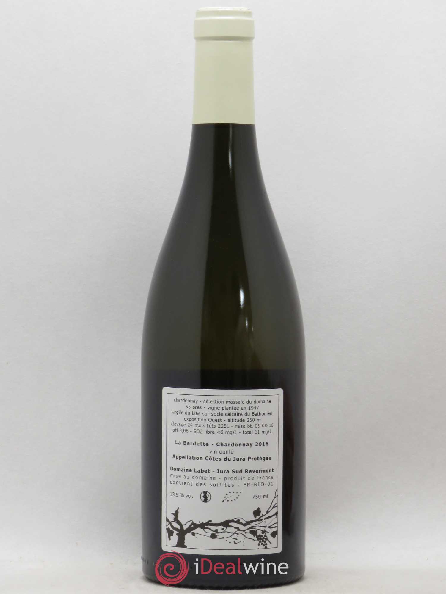 Côtes du Jura Chardonnay La Bardette Romain - Julien - Charline Labet 2016 - Lot de 1 bouteille - 1