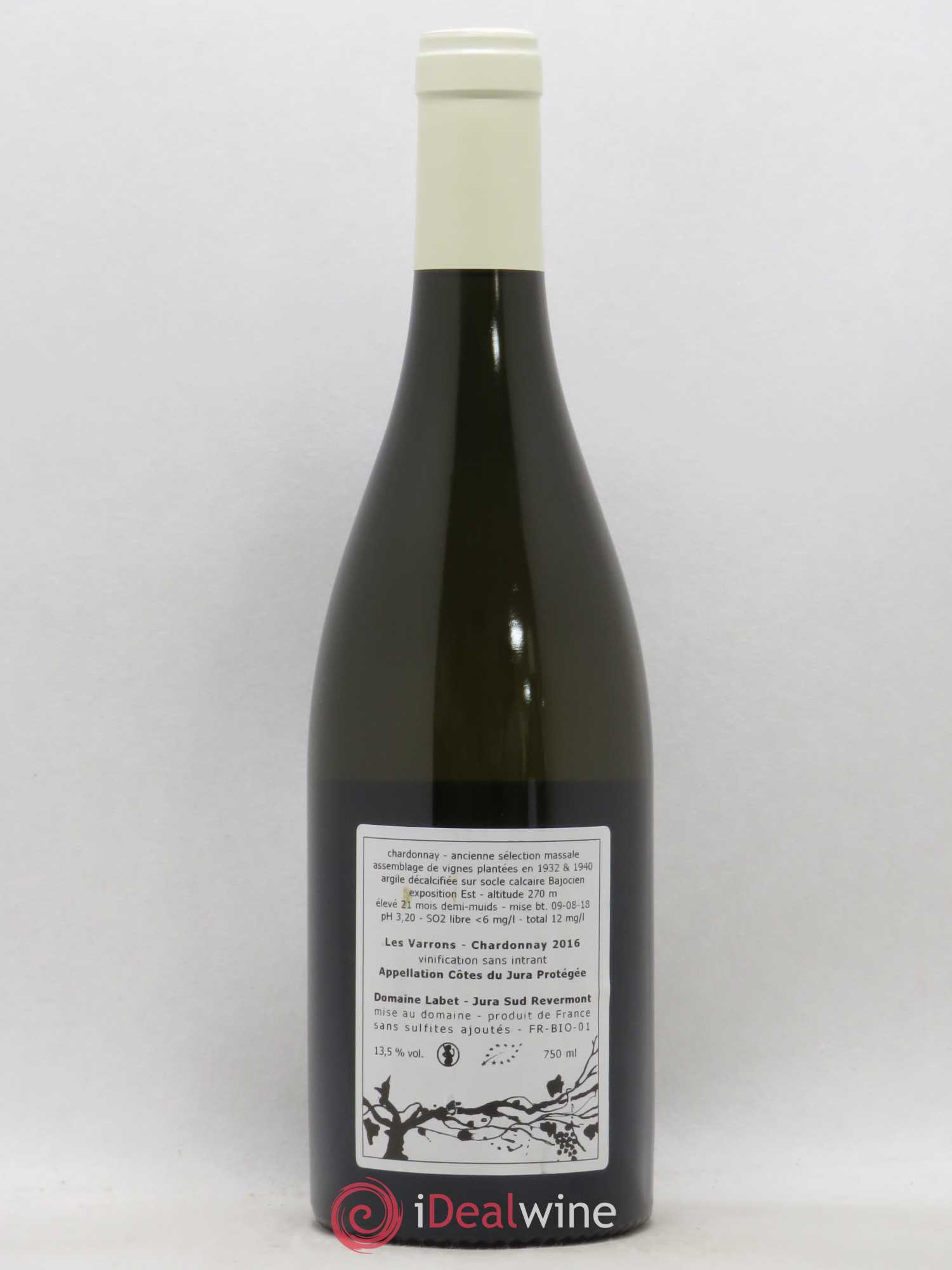 Côtes du Jura Chardonnay Les Varrons Romain - Julien - Charline Labet 2016 - Lot de 1 bouteille - 1