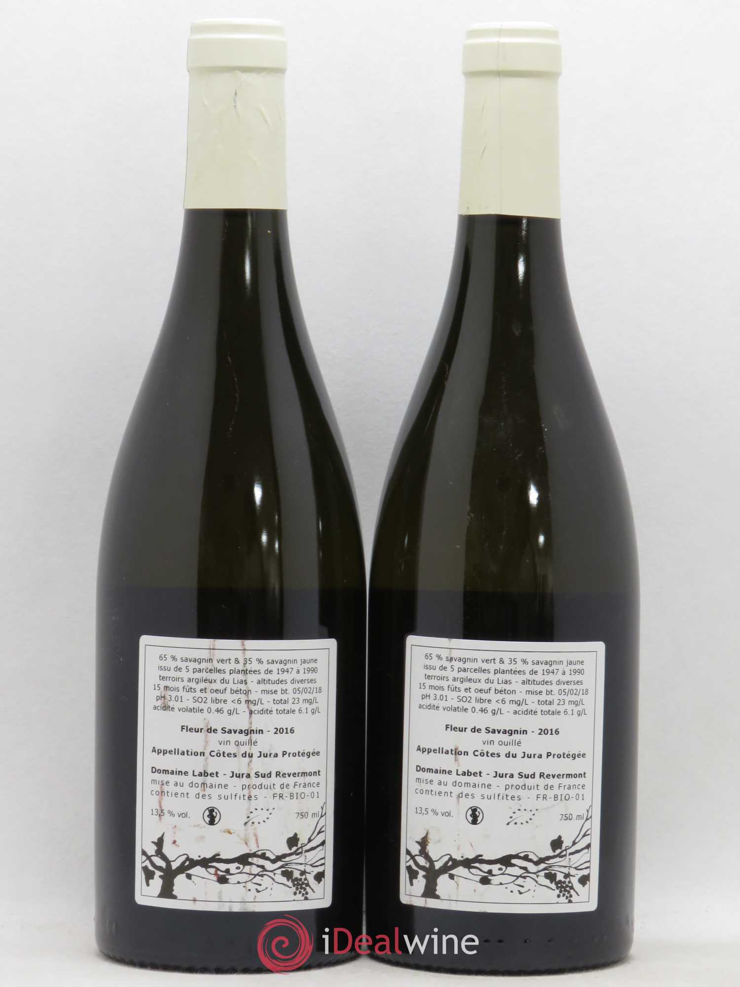Côtes du Jura Fleur de Savagnin Romain - Julien - Charline Labet 2016 - Lot de 2 bouteilles - 1