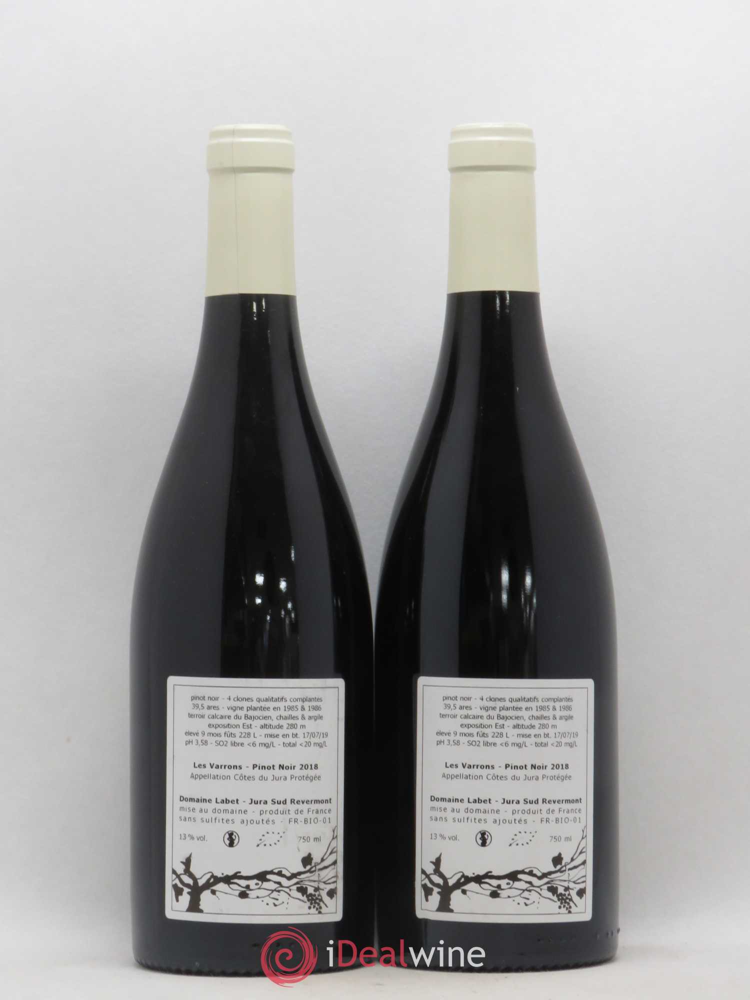 Côtes du Jura Pinot Noir Les Varrons Sélection Massale Romain - Julien - Charline Labet 2018 - Lot de 2 bouteilles - 1