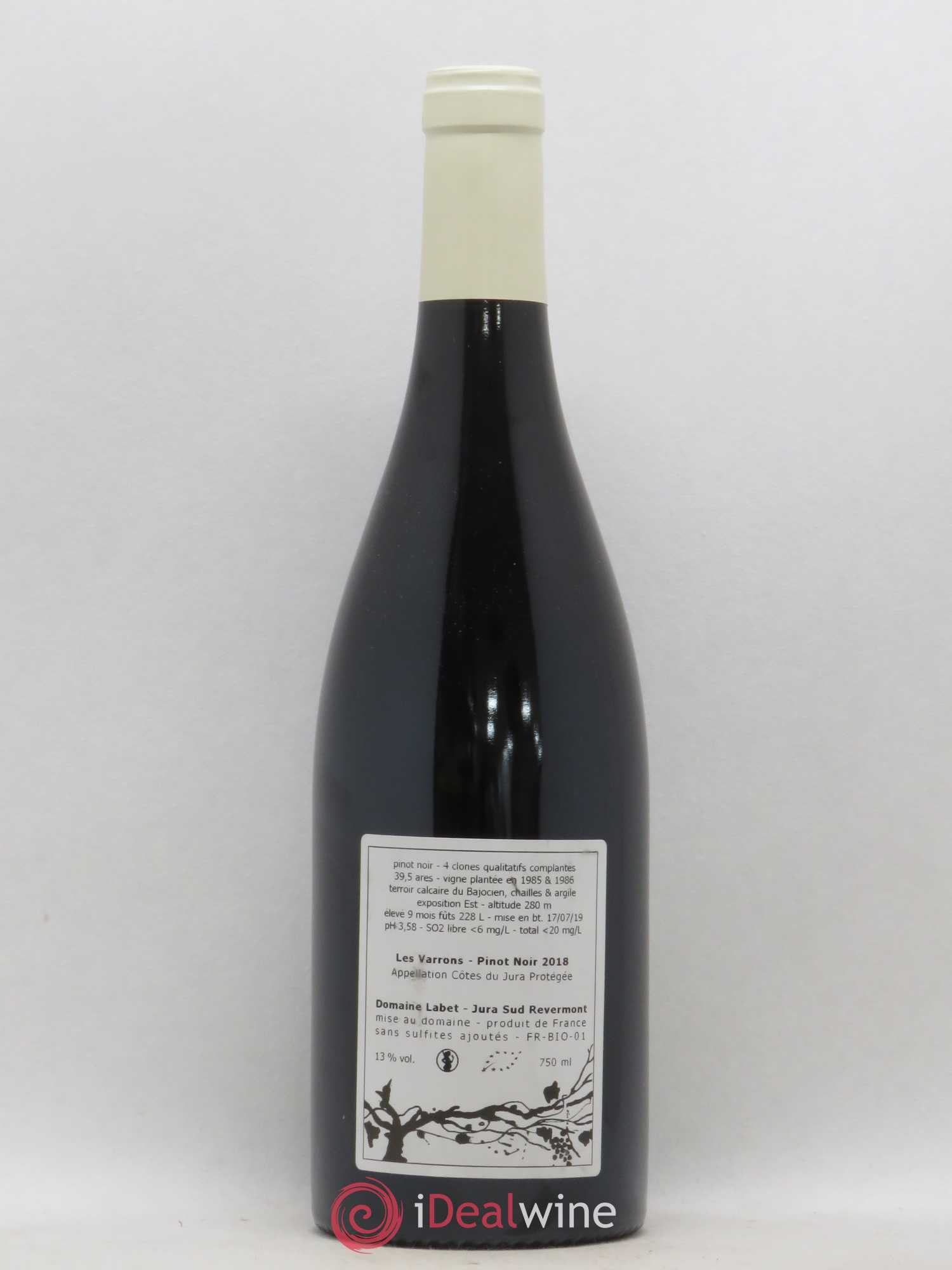 Côtes du Jura Pinot Noir Les Varrons Sélection Massale Romain - Julien  - Charline Labet 2018 - Lot de 1 bouteille - 1