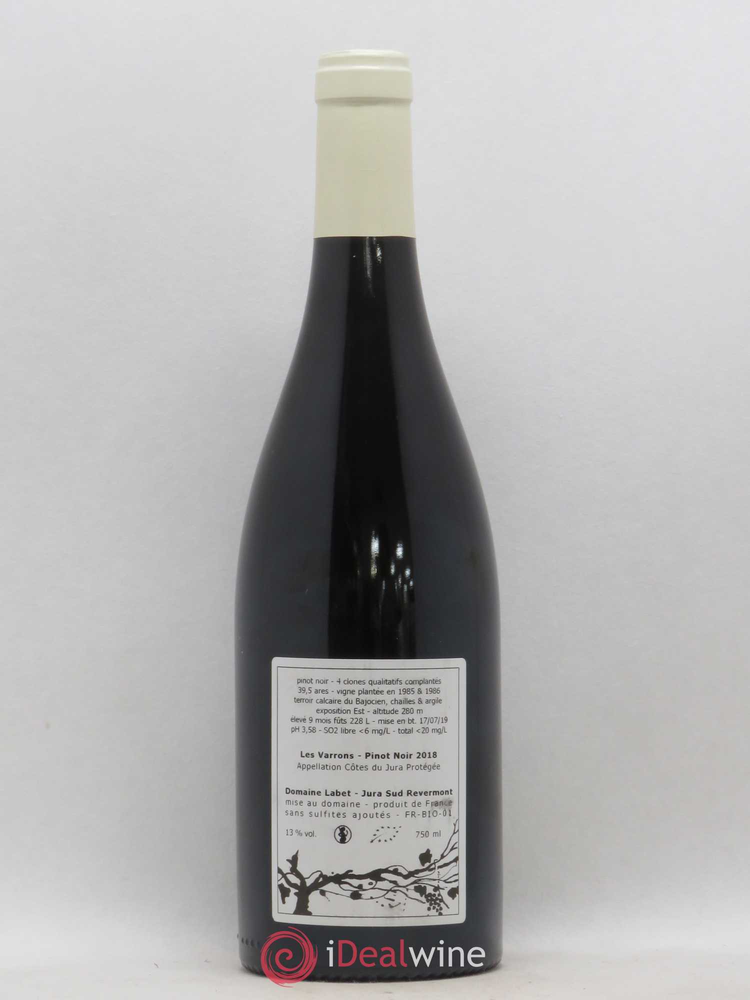 Côtes du Jura Pinot Noir Les Varrons Sélection Massale Romain - Julien  - Charline Labet 2018 - Lot de 1 bouteille - 1