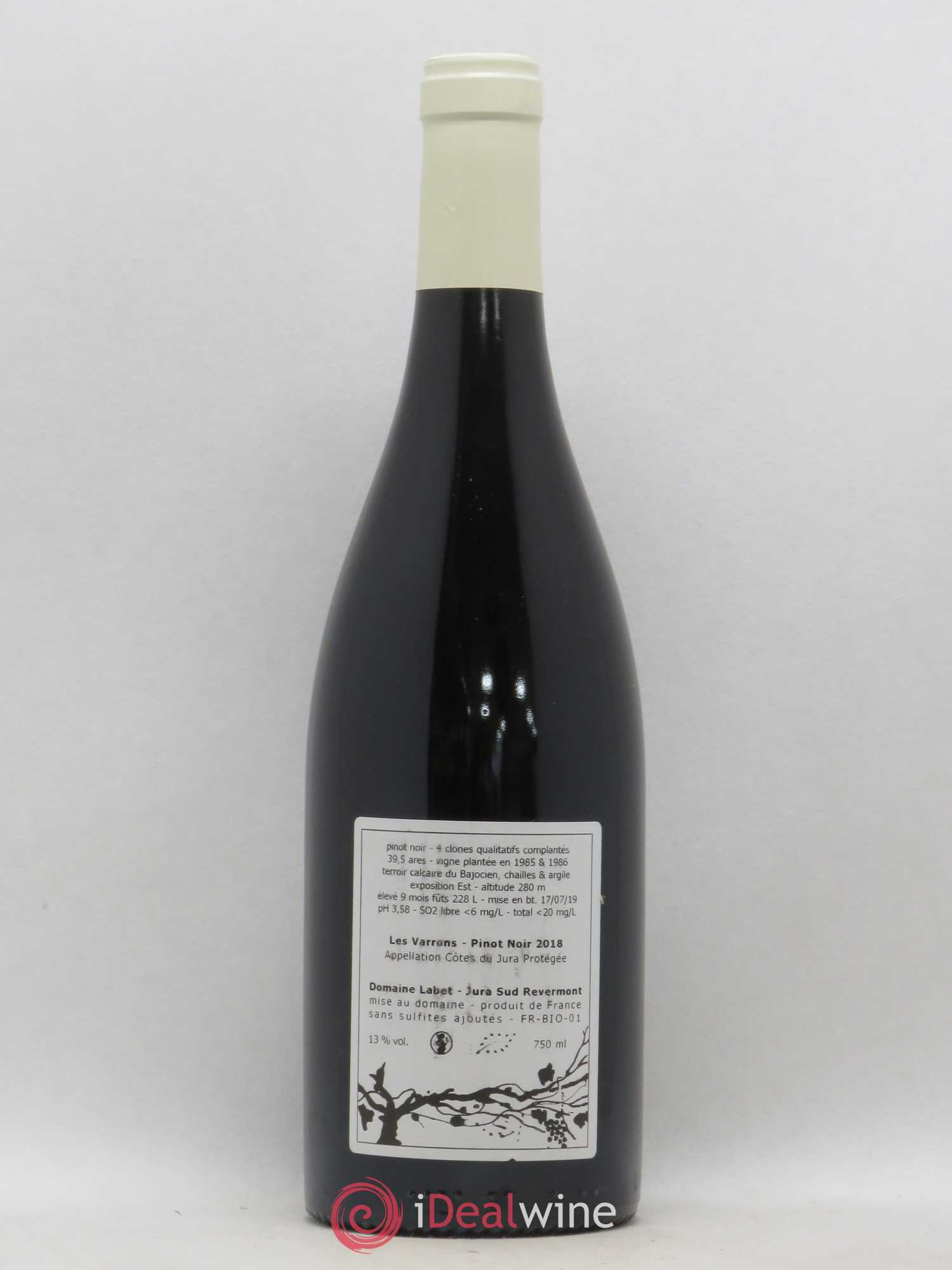 Côtes du Jura Pinot Noir Les Varrons Sélection Massale Romain - Julien - Charline Labet 2018 - Lot de 1 bouteille - 1