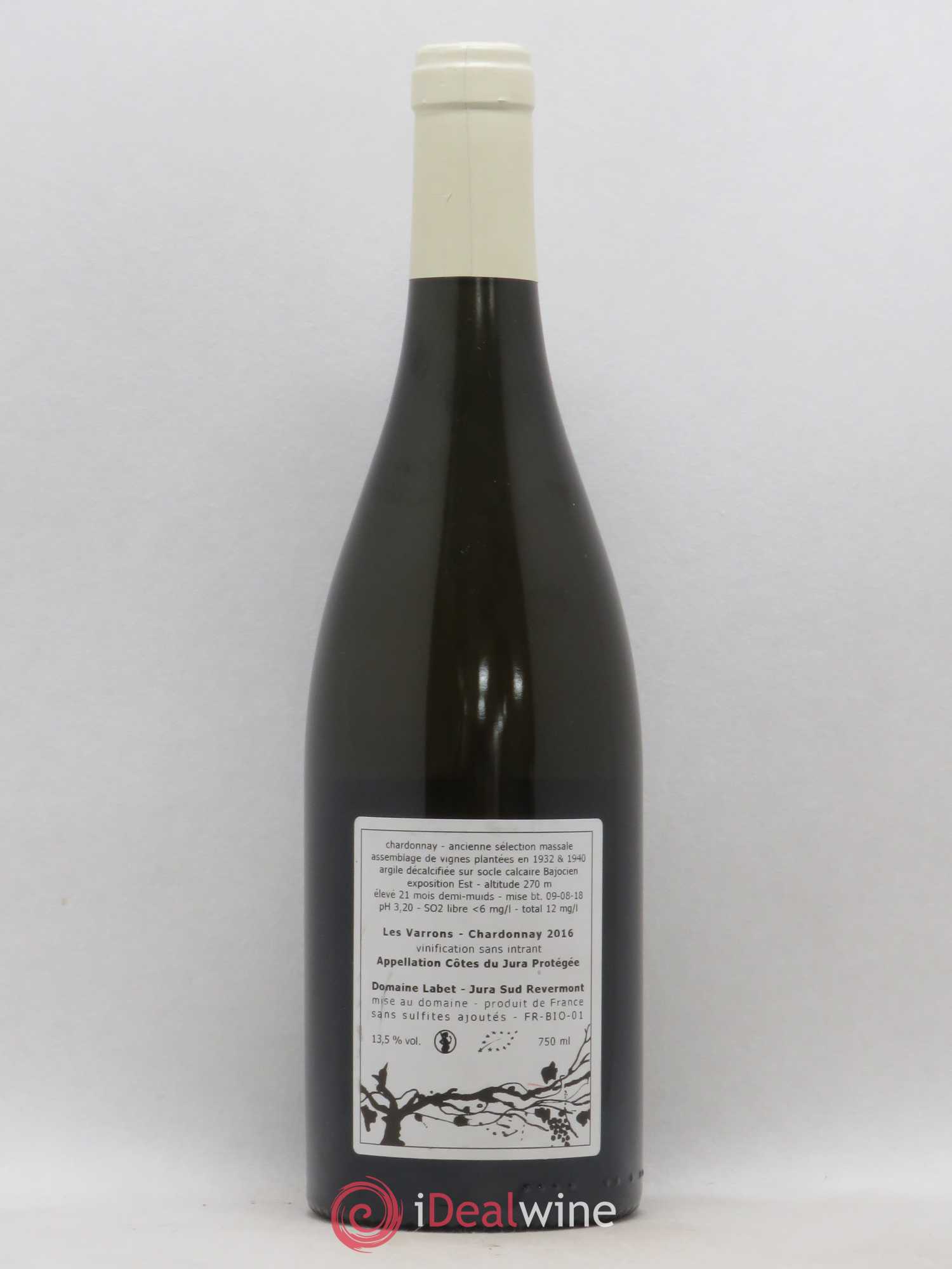 Côtes du Jura Chardonnay Les Varrons Romain - Julien - Charline Labet 2016 - Lot de 1 bouteille - 1