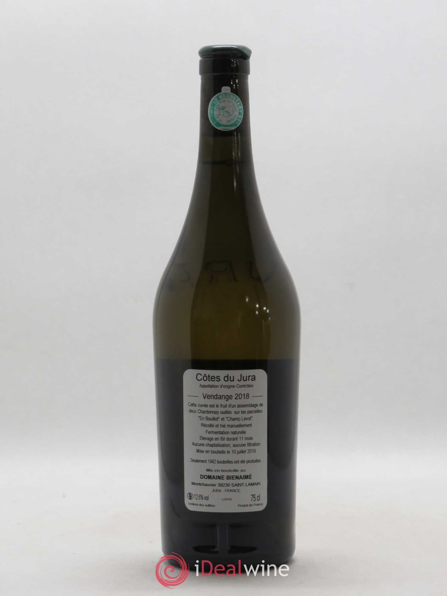 Côtes du Jura Chardonnay Bruno Bienaimé 2018 - Lot de 1 bouteille - 1