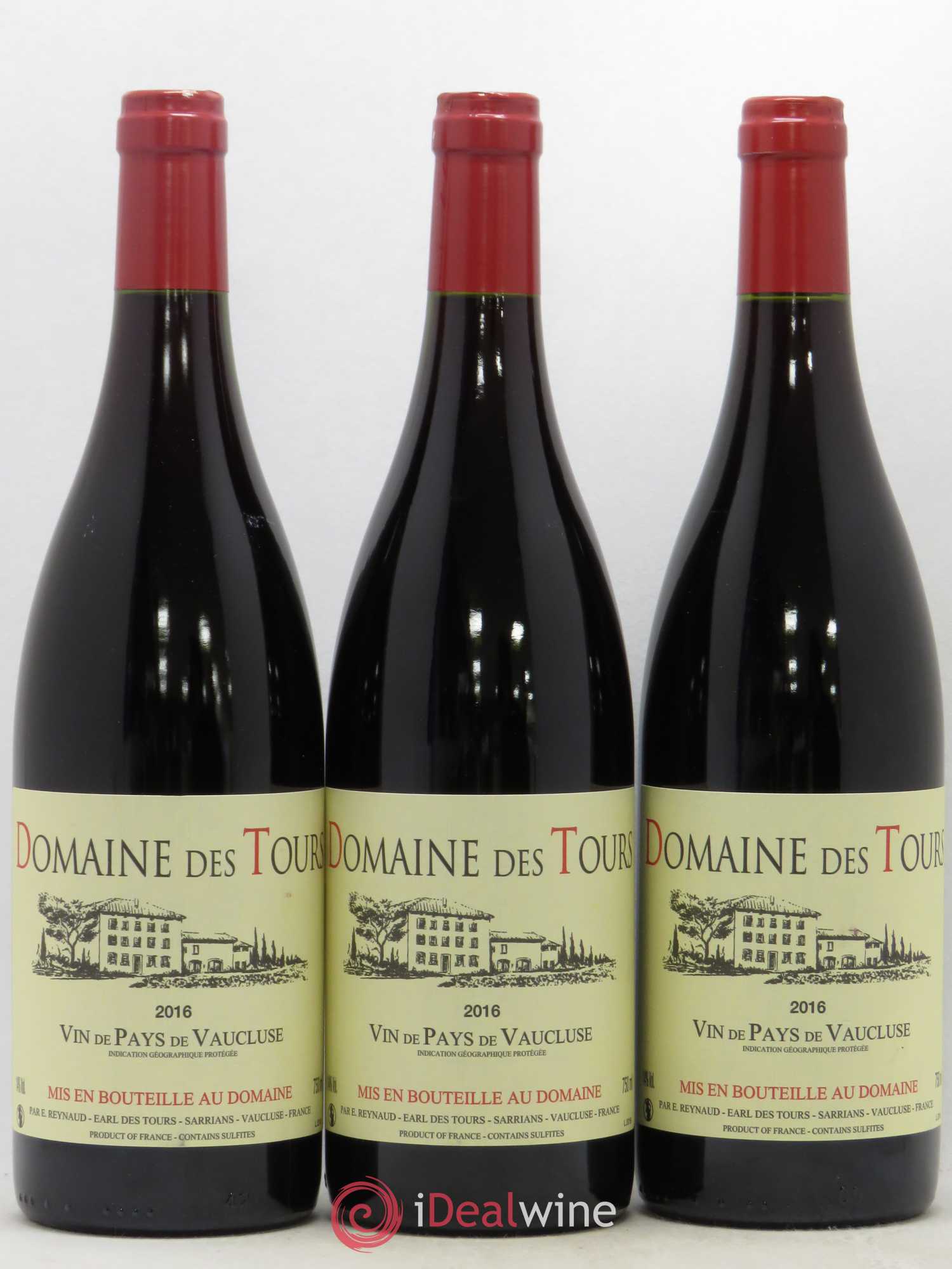 Vaucluse (Vin de Pays de Vaucluse) Domaine des Tours Emmanuel Reynaud 2016 - Lot de 3 bouteilles - 0