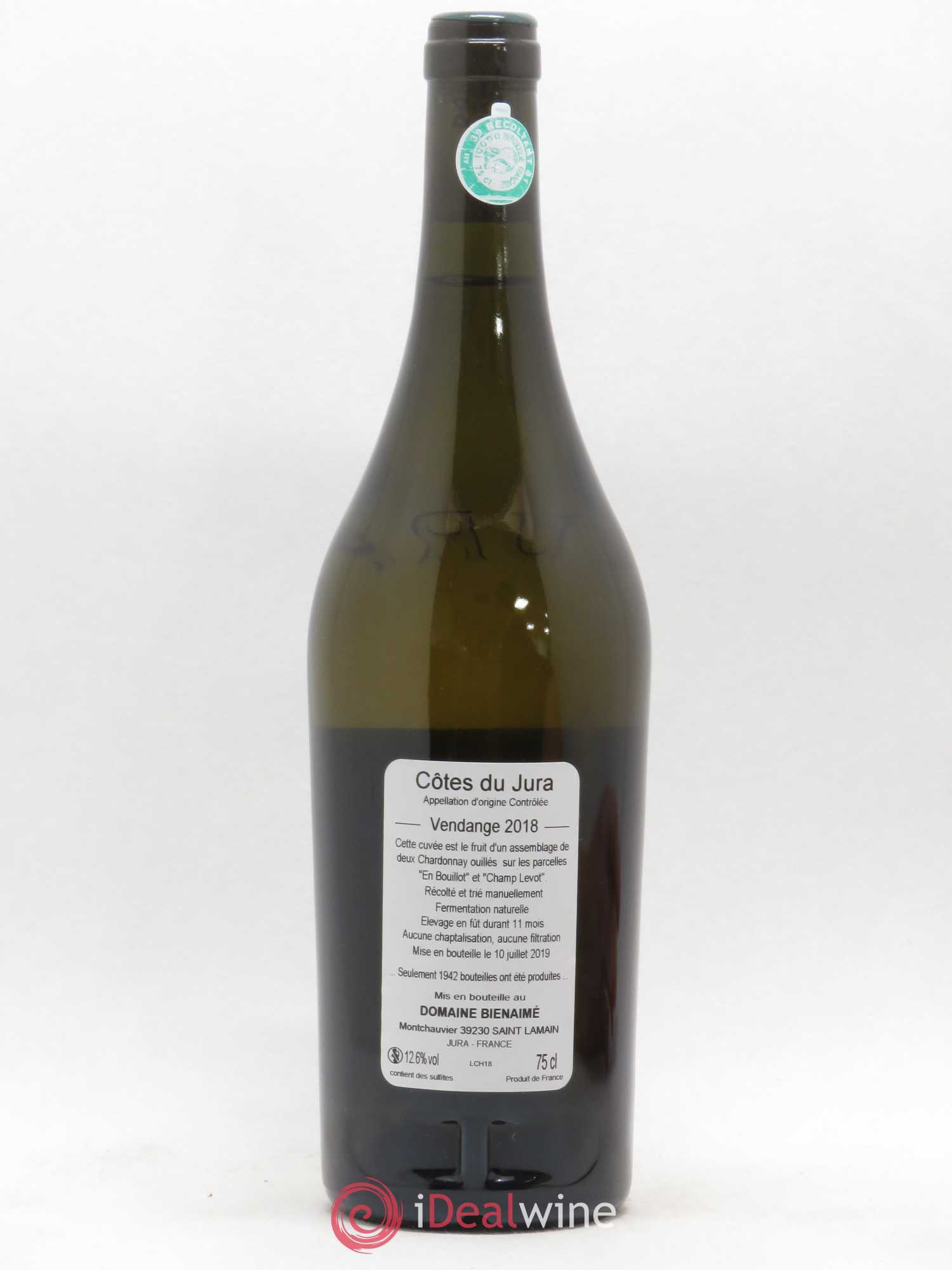 Côtes du Jura Chardonnay Bruno Bienaimé 2018 - Lot de 1 bouteille - 1
