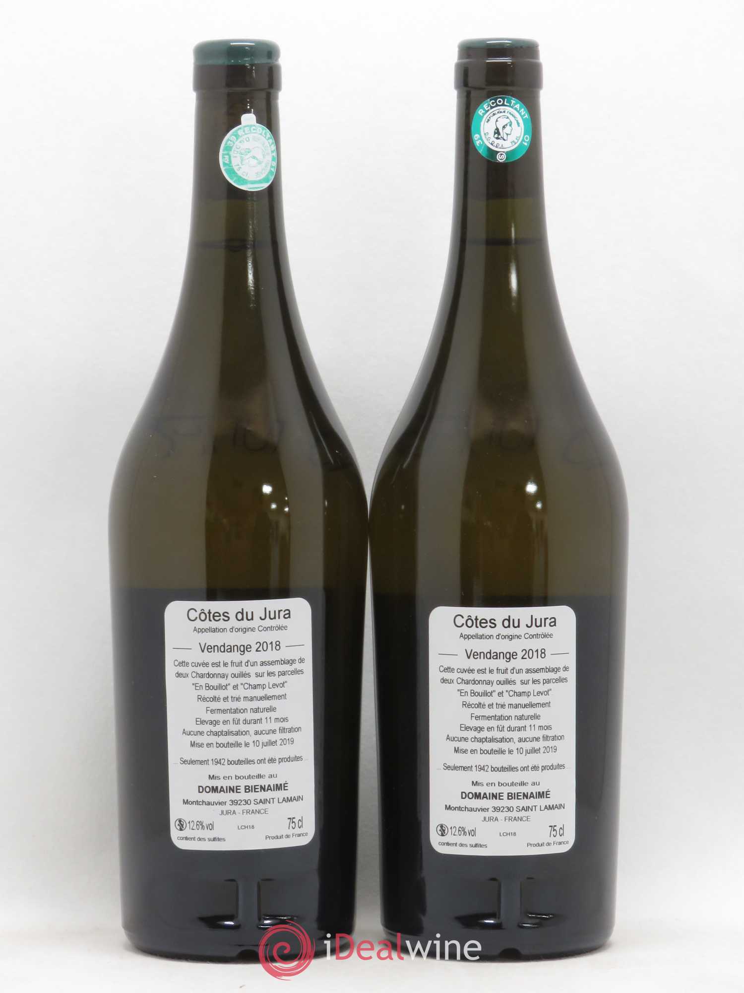 Côtes du Jura Chardonnay Bruno Bienaimé 2018 - Lot de 2 bouteilles - 1
