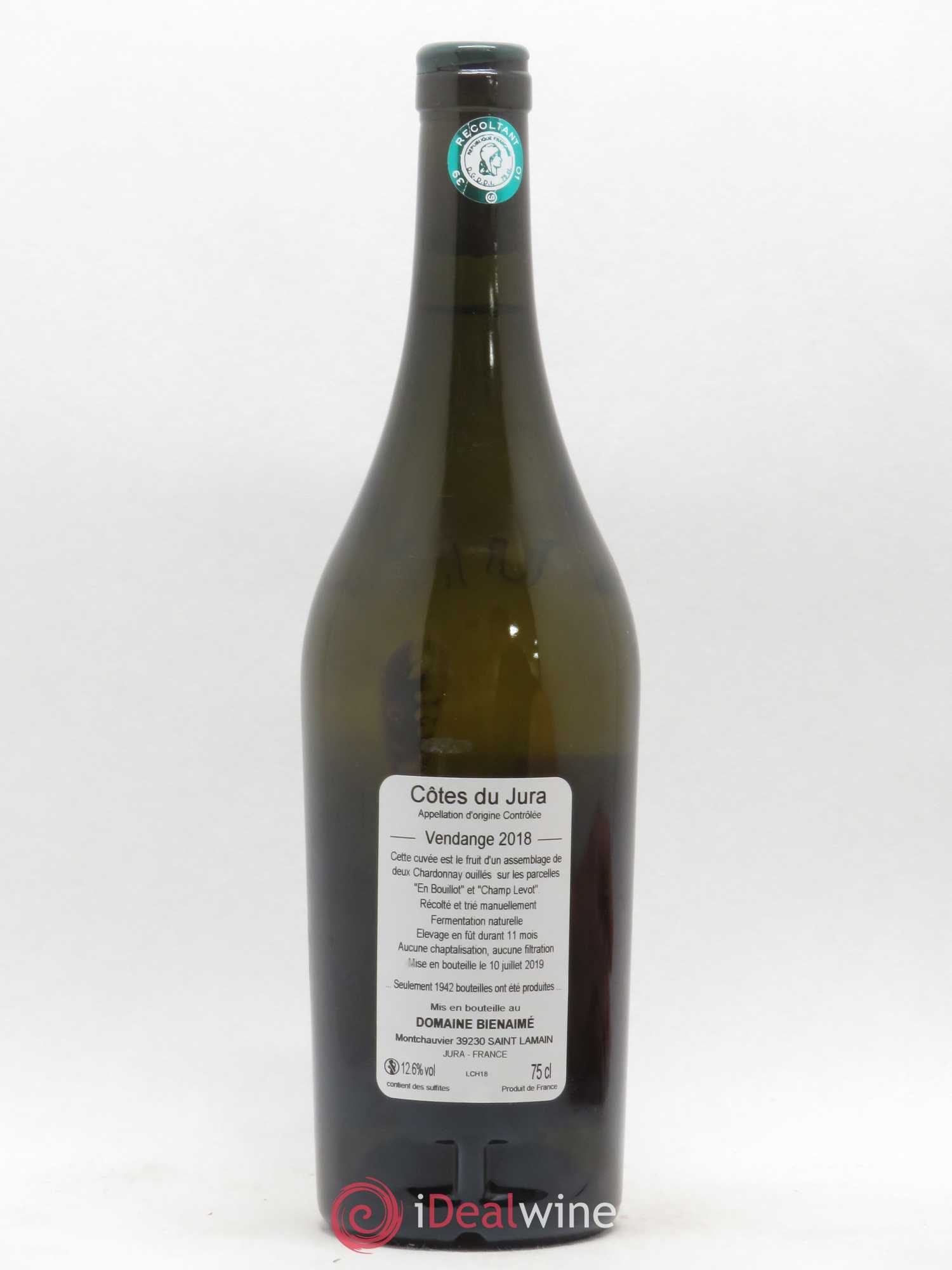 Côtes du Jura Chardonnay Bruno Bienaimé 2018 - Lot de 1 bouteille - 1