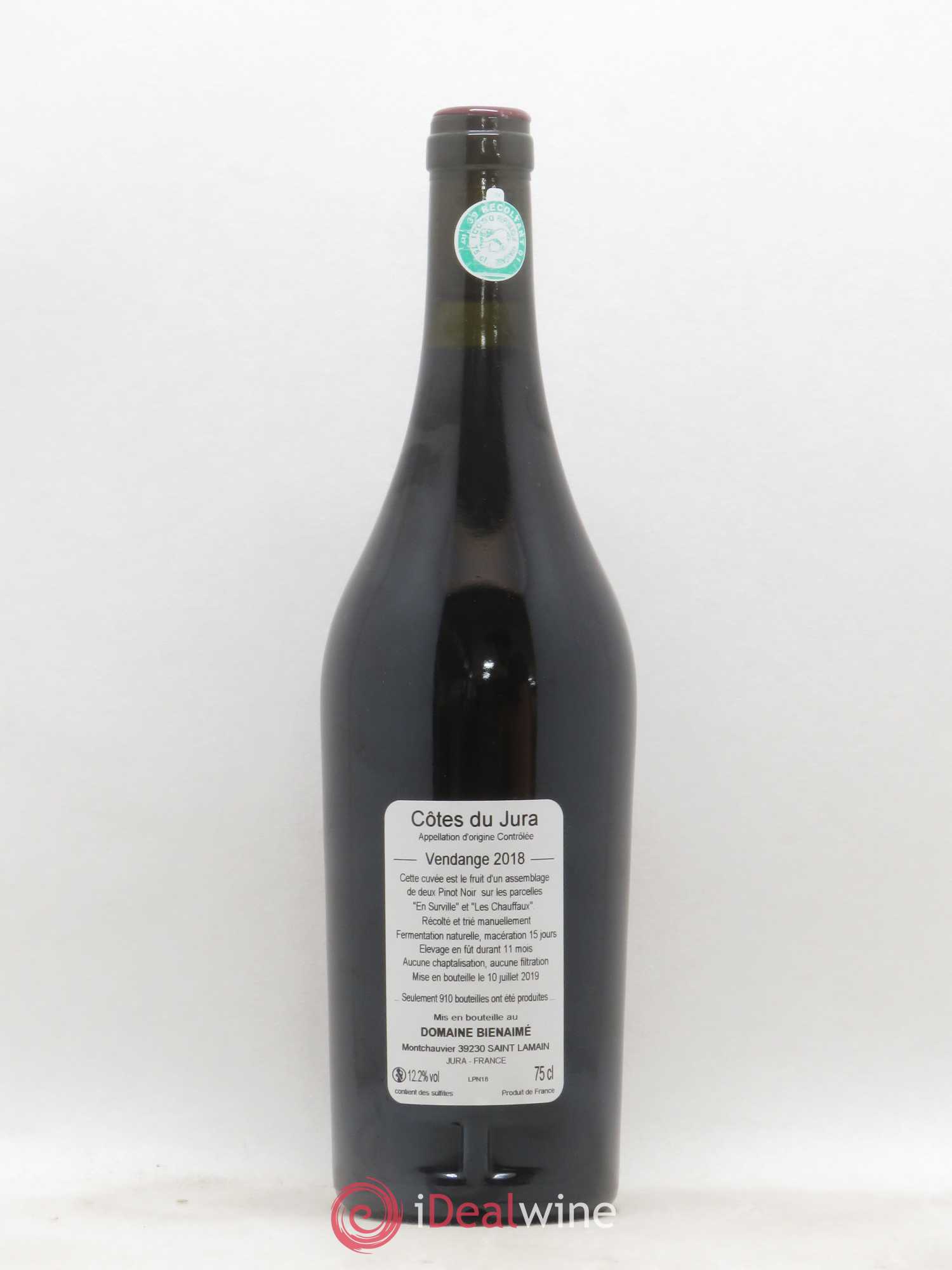 Côtes du Jura Pinot Noir Bruno Bienaimé 2018 - Lot de 1 bouteille - 1