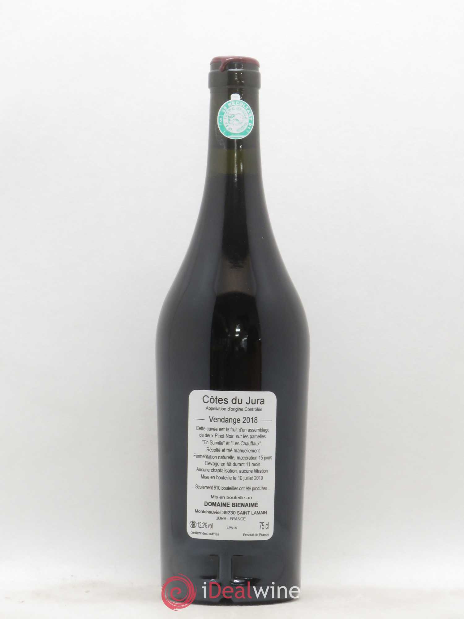 Côtes du Jura Pinot Noir Bruno Bienaimé 2018 - Lot de 1 bouteille - 1