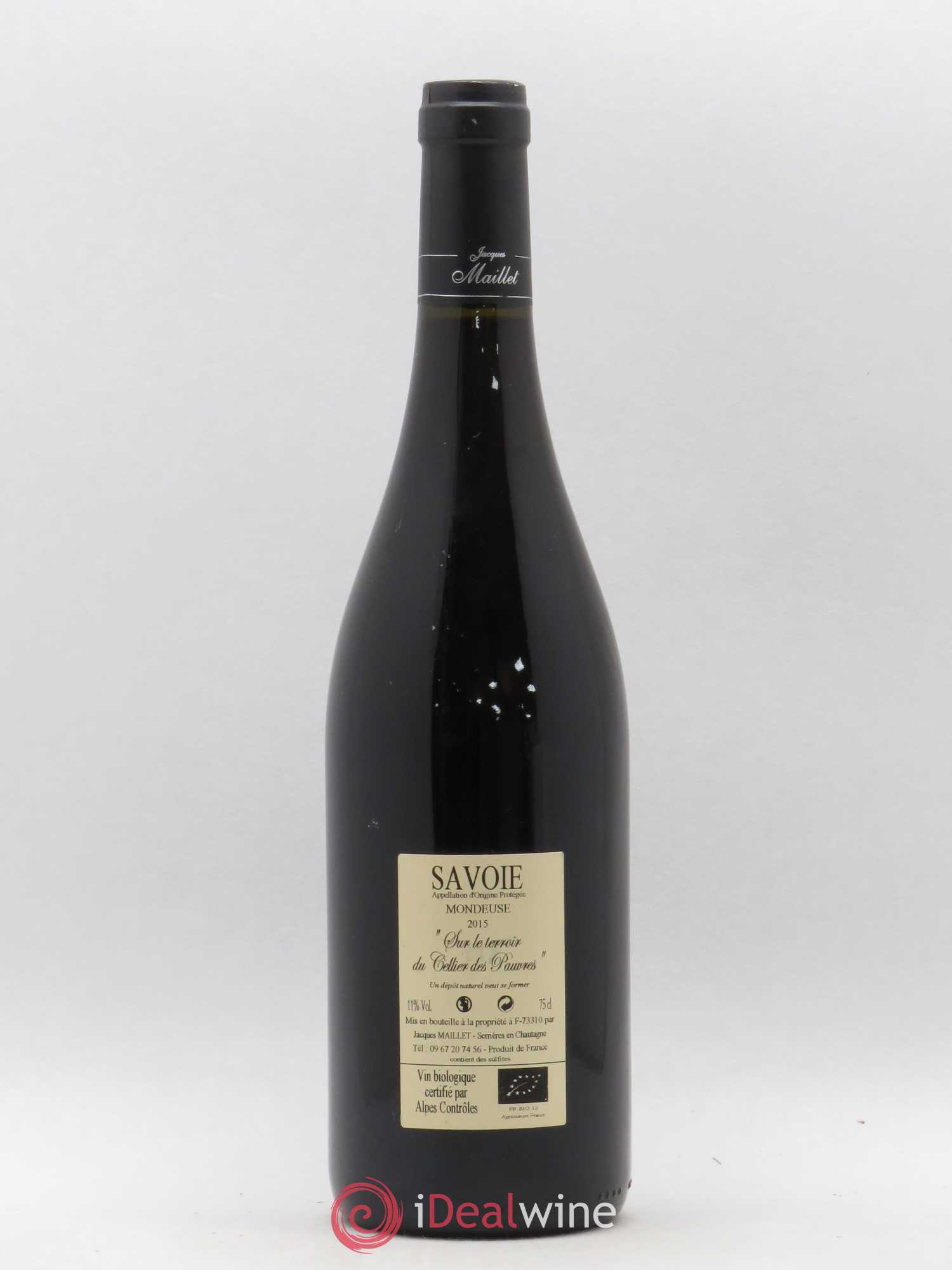 Vin de Savoie Chautagne Chautagne Mondeuse Jacques Maillet Terroir du Cellier des Pauvres 2015 - Lot de 1 bouteille - 1