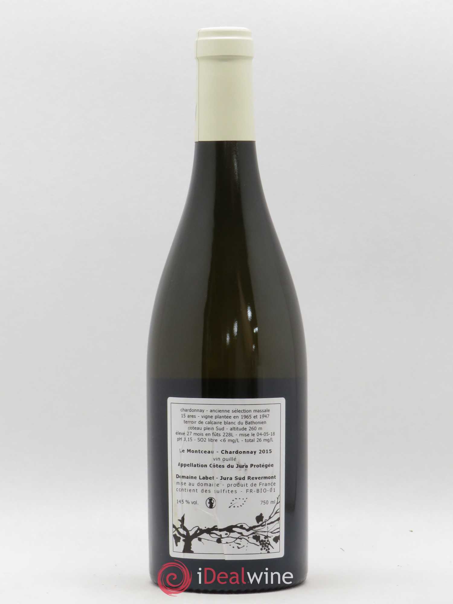 Côtes du Jura Chardonnay Le Montceau Romain - Julien  - Charline Labet 2015 - Lot de 1 bouteille - 1