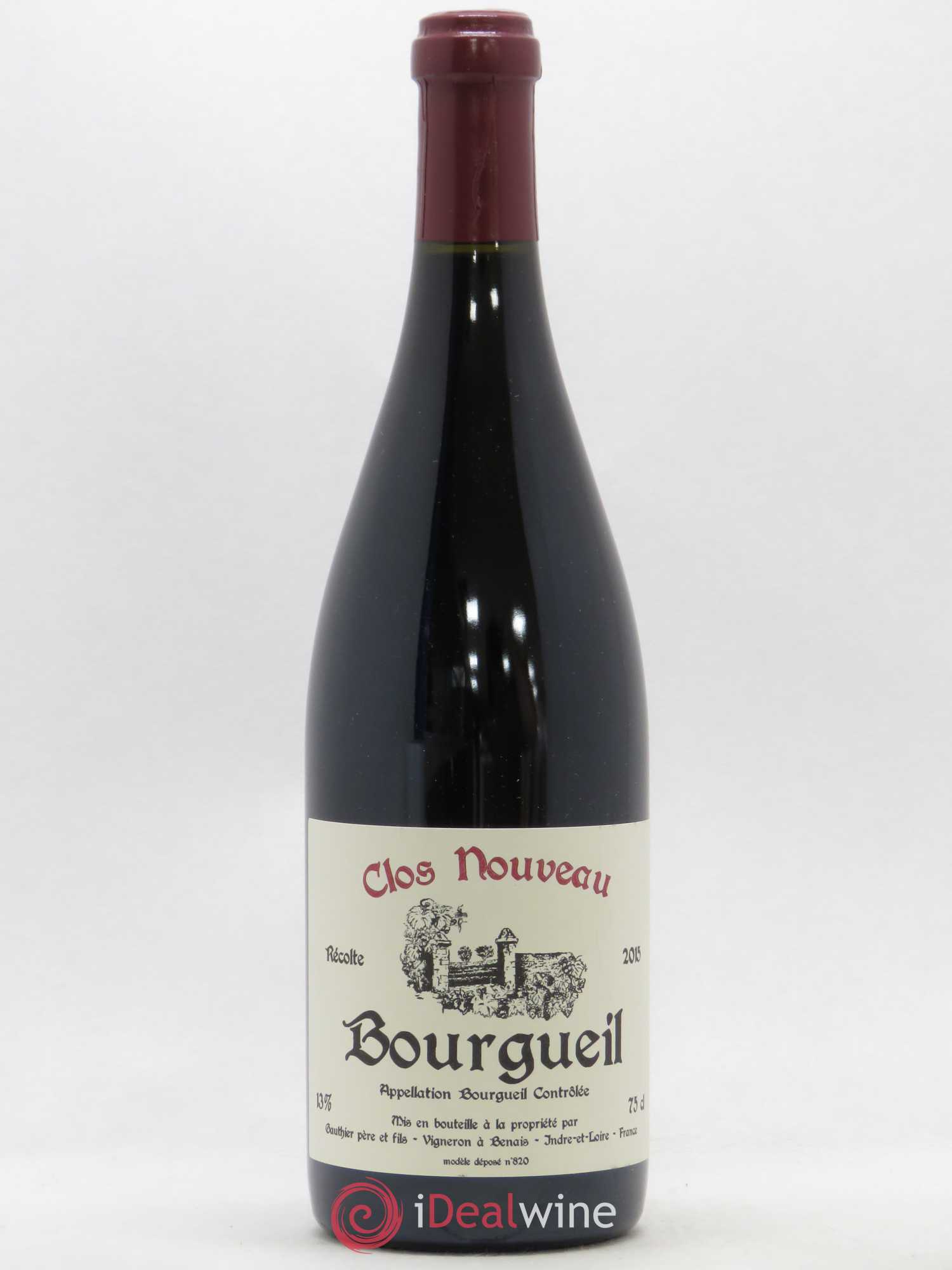Bourgueil Clos Nouveau Domaine du Bel Air 2015 - Lot de 1 bouteille - 0