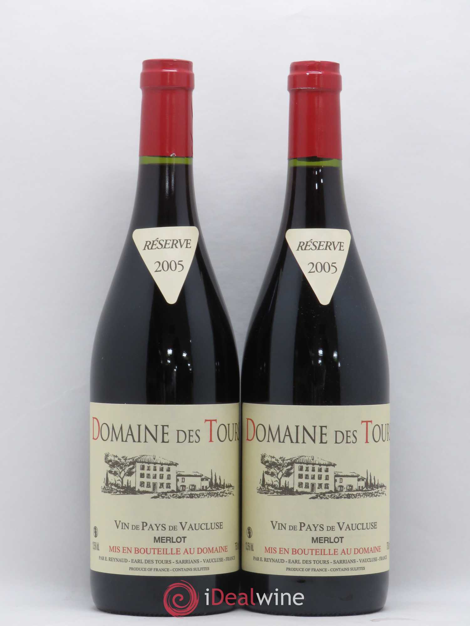 Vaucluse Domaine des Tours Merlot Emmanuel Reynaud 2005 - Lot de 2 bouteilles - 0