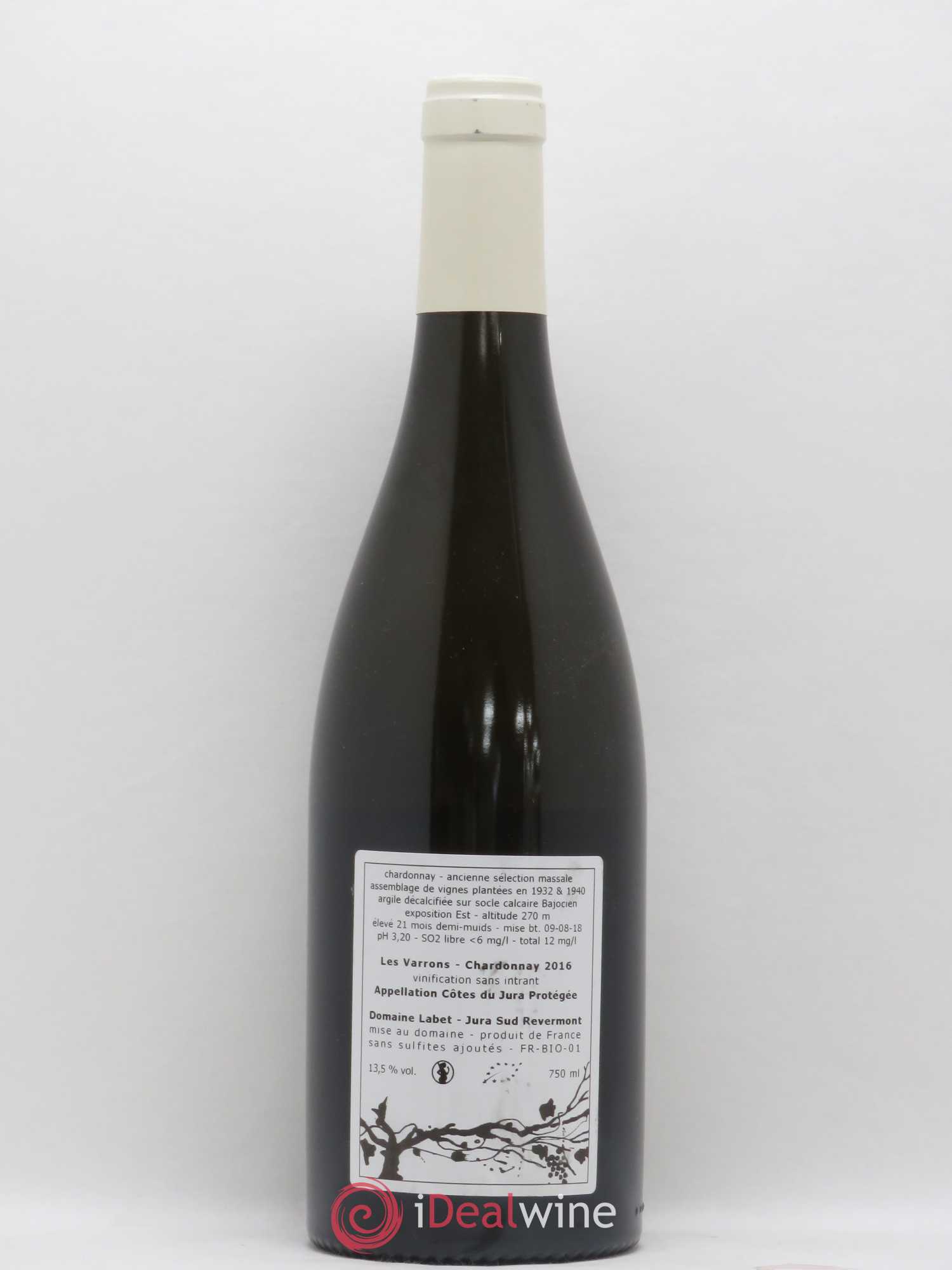 Côtes du Jura Chardonnay Les Varrons Romain - Julien - Charline Labet 2016 - Lot de 1 bouteille - 1