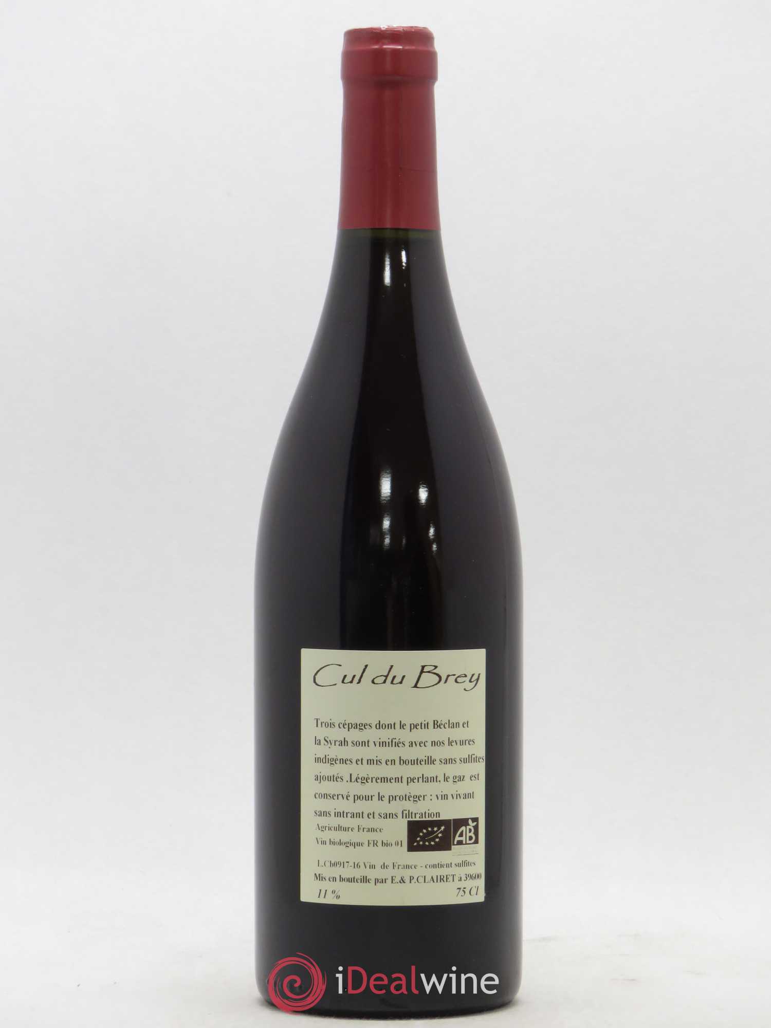 Vin de France Cul du Brey Domaine de la Tournelle 2016 - Lot de 1 bouteille - 1