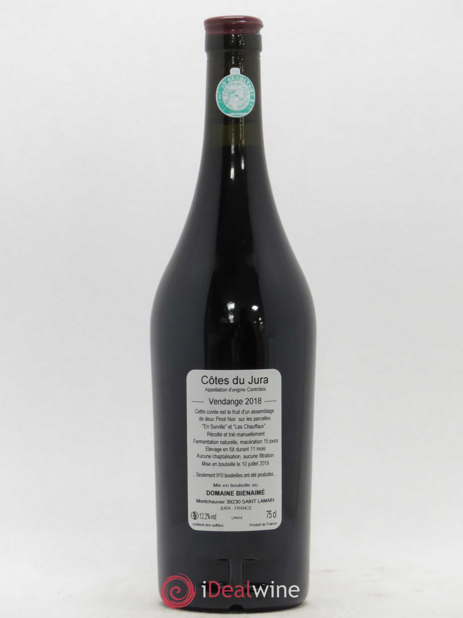 Côtes du Jura Pinot Noir Bruno Bienaimé 2018 - Lot de 1 bouteille - 1