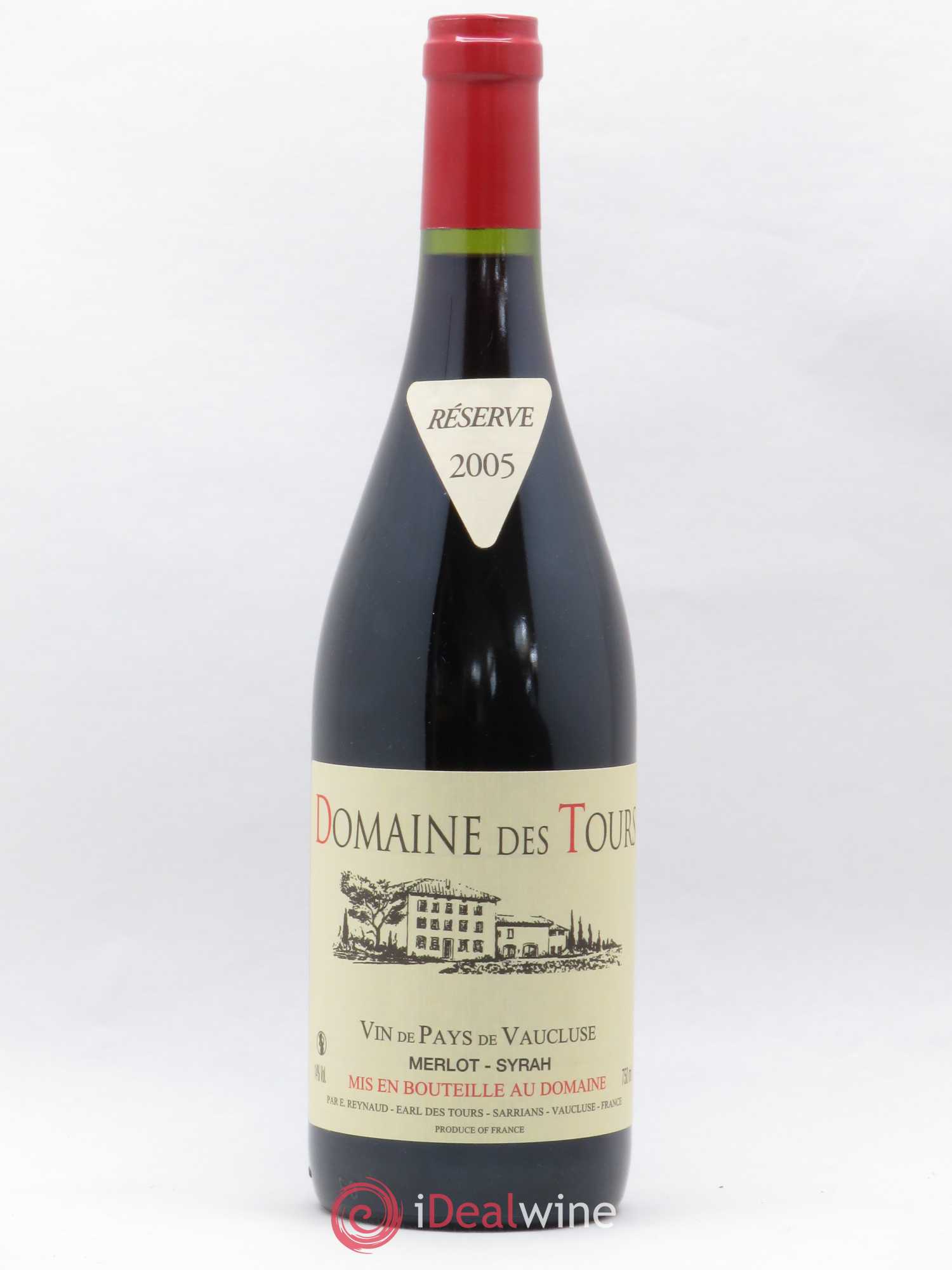 Vaucluse Domaine des Tours Merlot-Syrah Emmanuel Reynaud 2005 - Lot de 1 bouteille - 0
