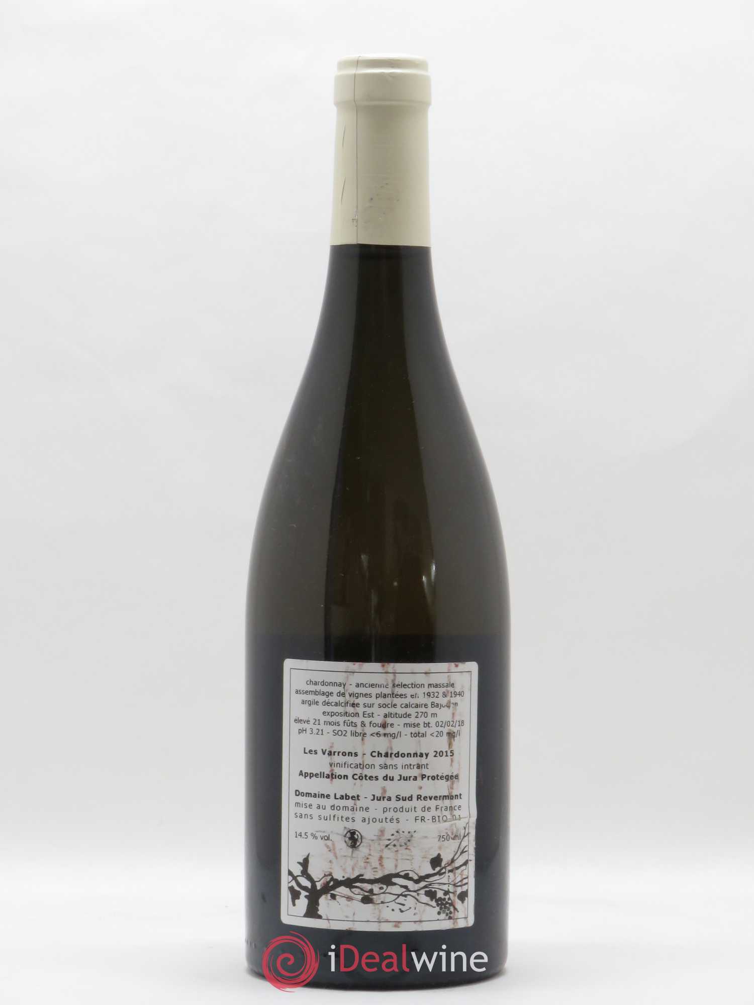 Côtes du Jura Chardonnay Les Varrons Romain - Julien  - Charline Labet 2015 - Lot de 1 bouteille - 1