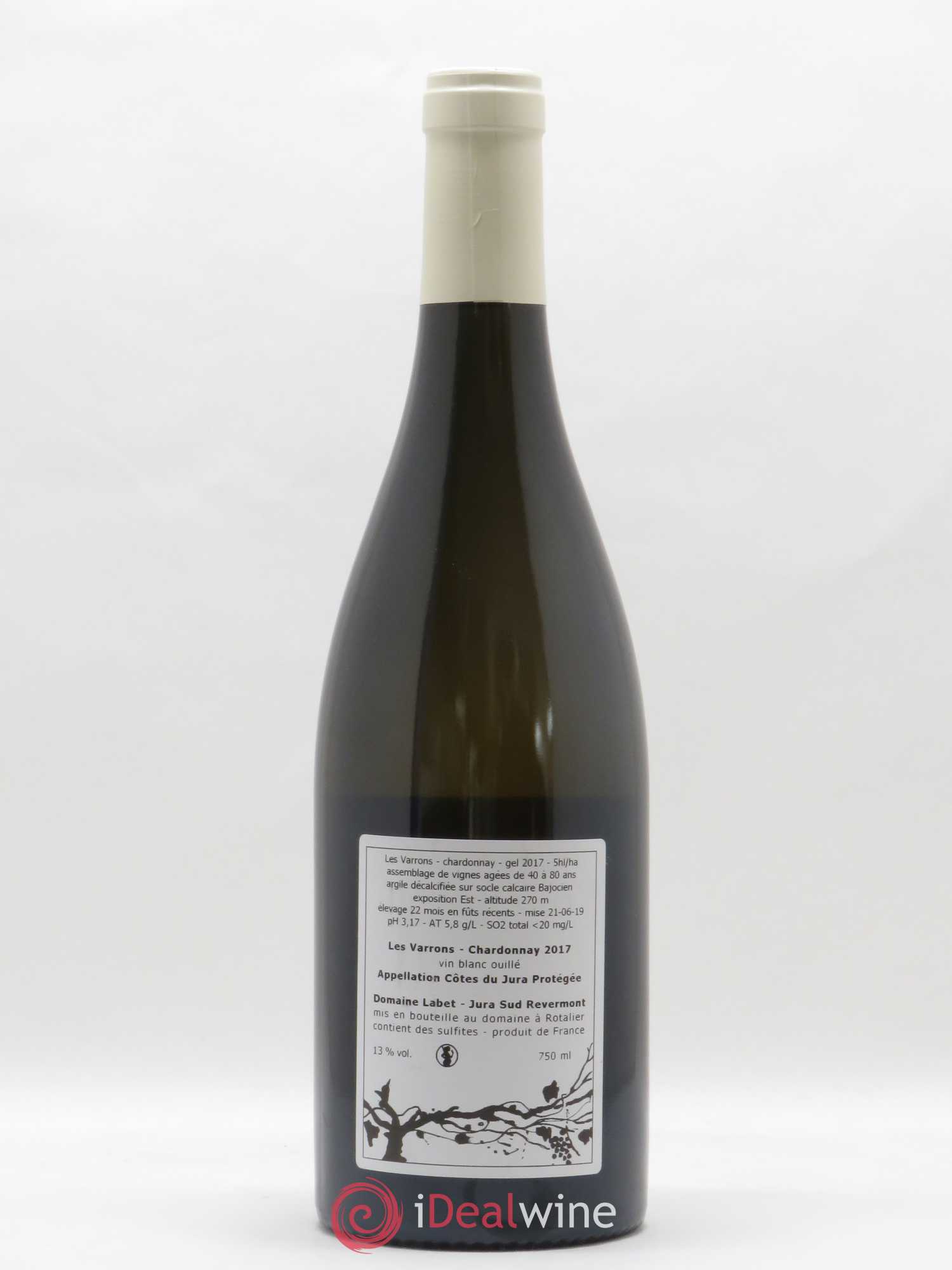Côtes du Jura Chardonnay Les Varrons Romain - Julien - Charline Labet 2017 - Lot de 1 bouteille - 1