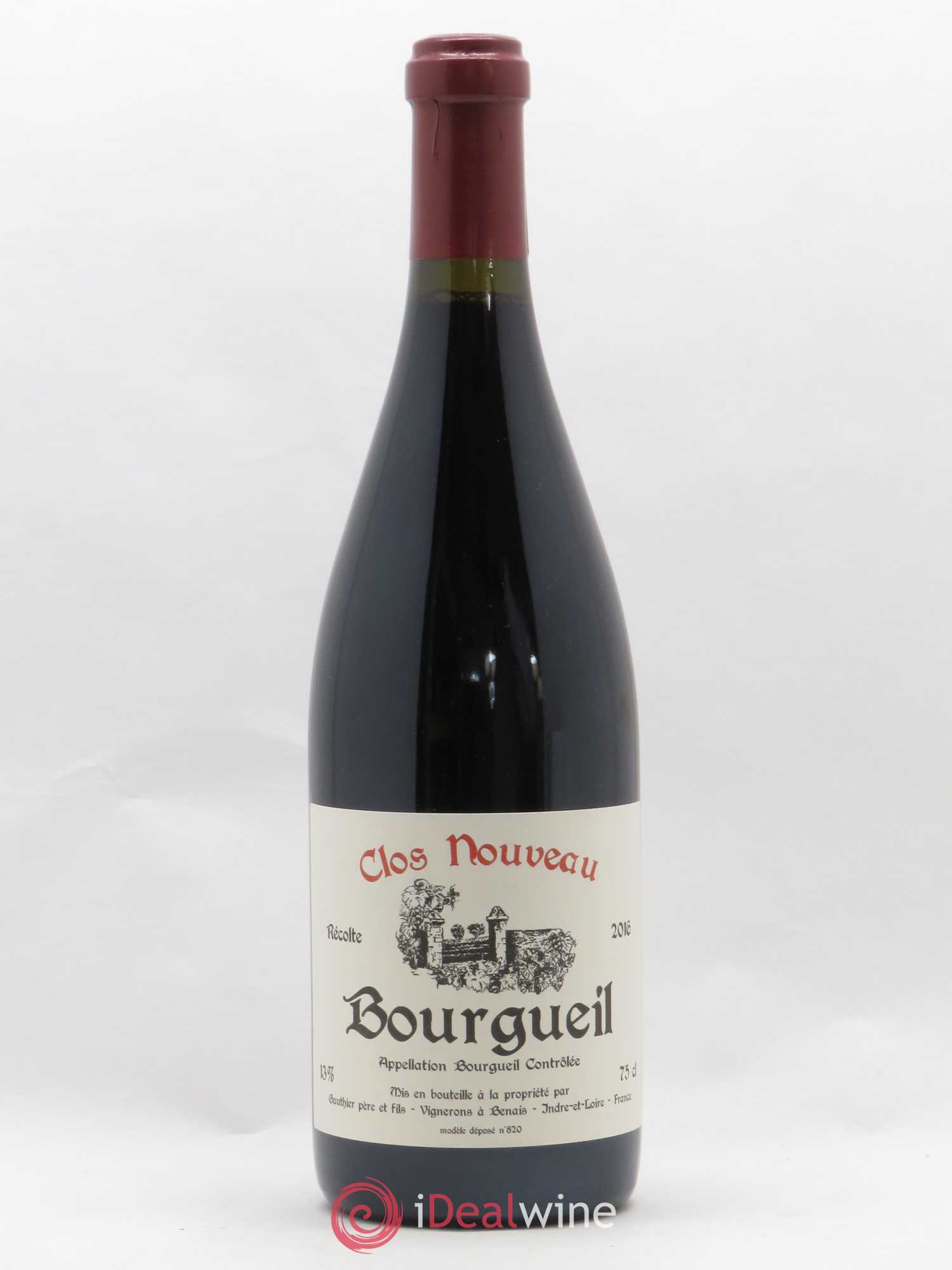 Bourgueil Clos Nouveau Domaine du Bel Air 2016 - Lot de 1 bouteille - 0