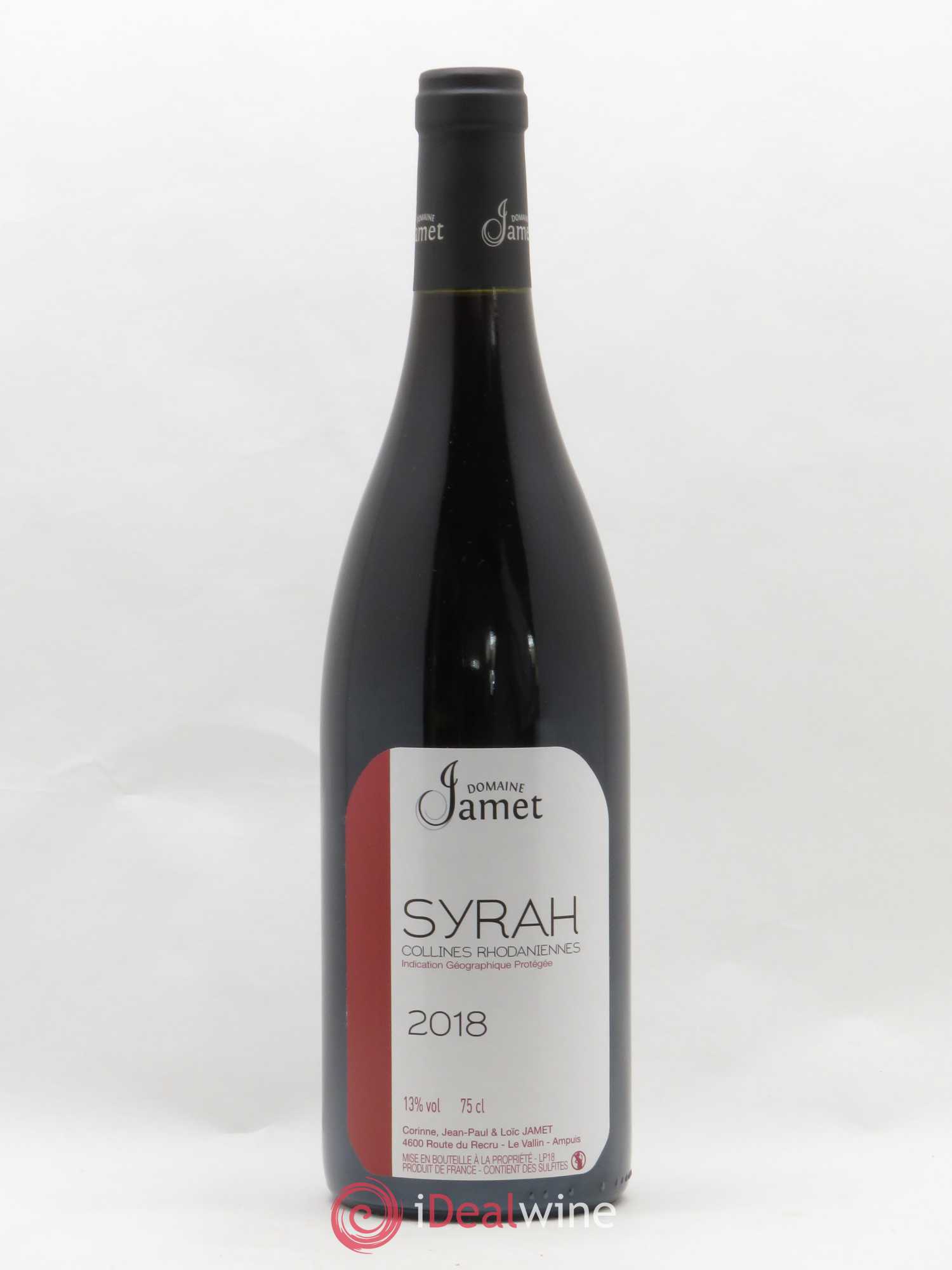 Collines Rhodaniennes Syrah Jamet (Domaine) 2018 - Posten von 1 Flasche - 0