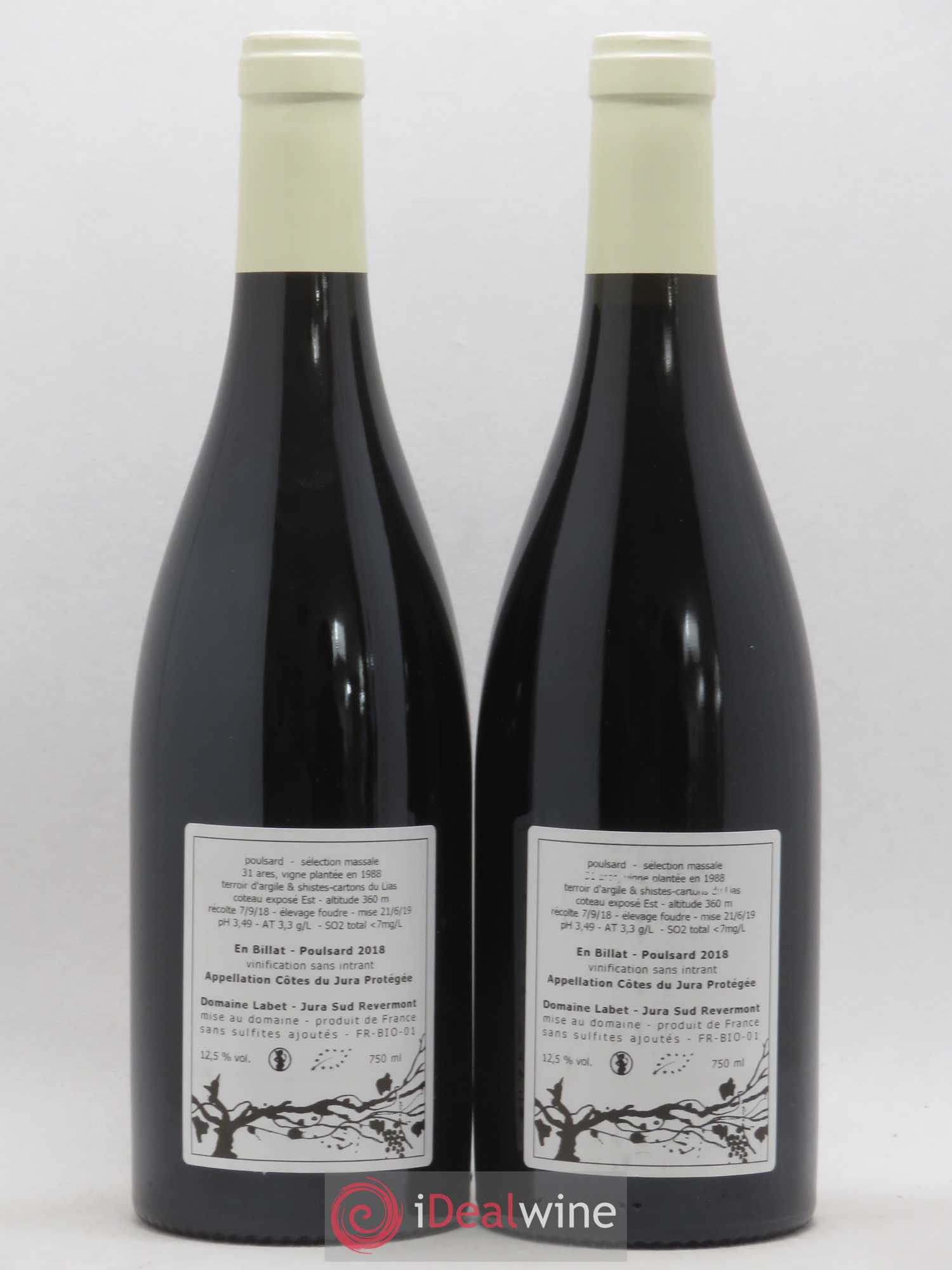 Côtes du Jura Poulsard En Billat Romain - Julien  - Charline Labet 2018 - Lot de 2 bouteilles - 1