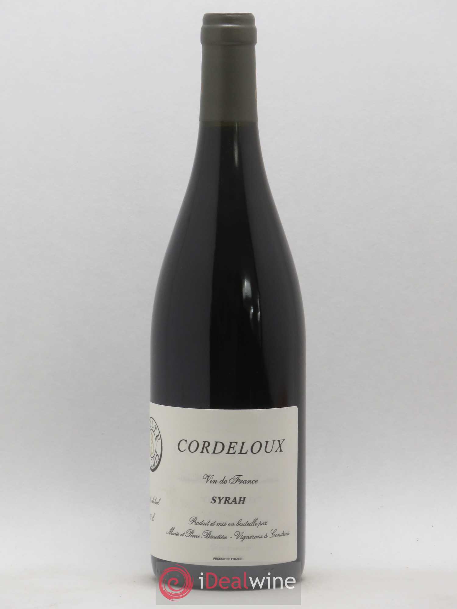 Vin de France Syrah Cordeloux Marie et Pierre Bénetière (Domaine) 2015 - Lot de 1 bouteille - 0