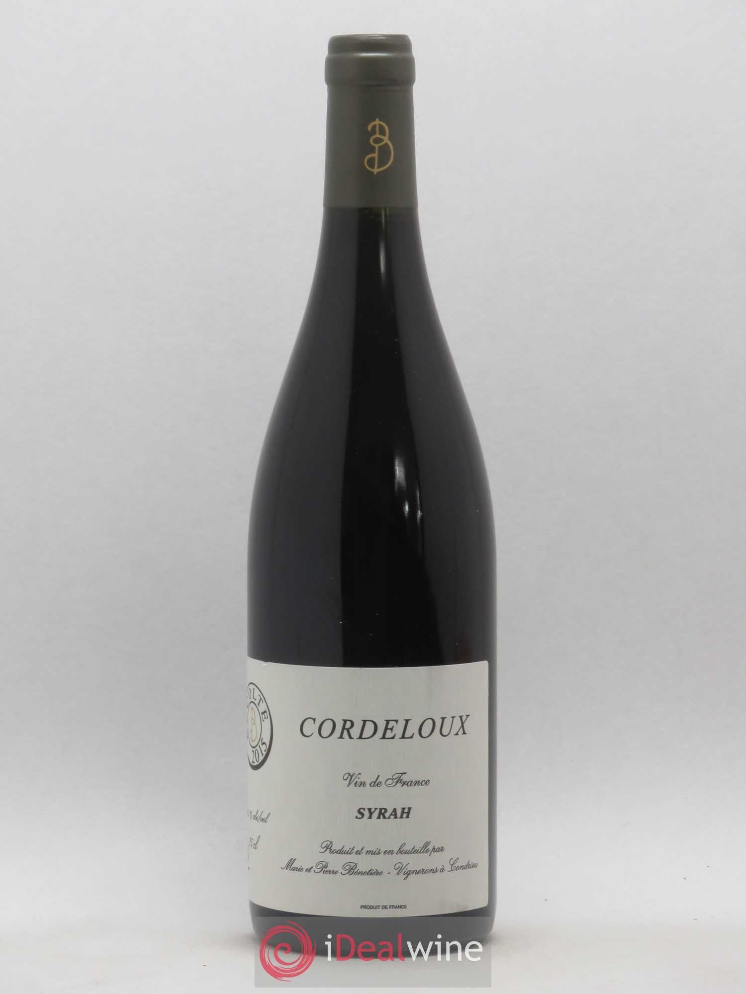 Vin de France Syrah Cordeloux Marie et Pierre Bénetière (Domaine) 2015 - Lot de 1 bouteille - 0