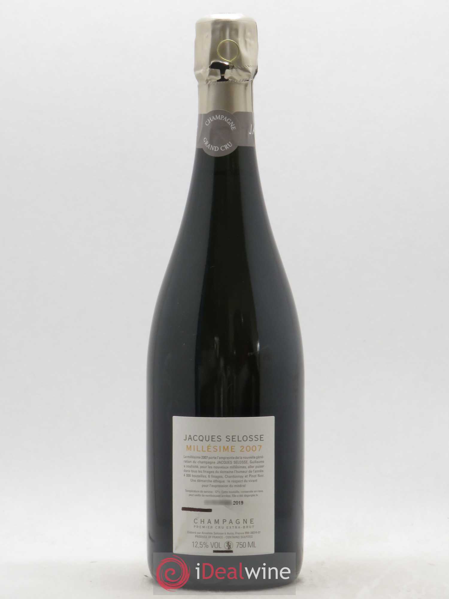1er Cru Millésimé Extra-Brut Jacques Selosse 2007 - Lot de 1 bouteille - 1