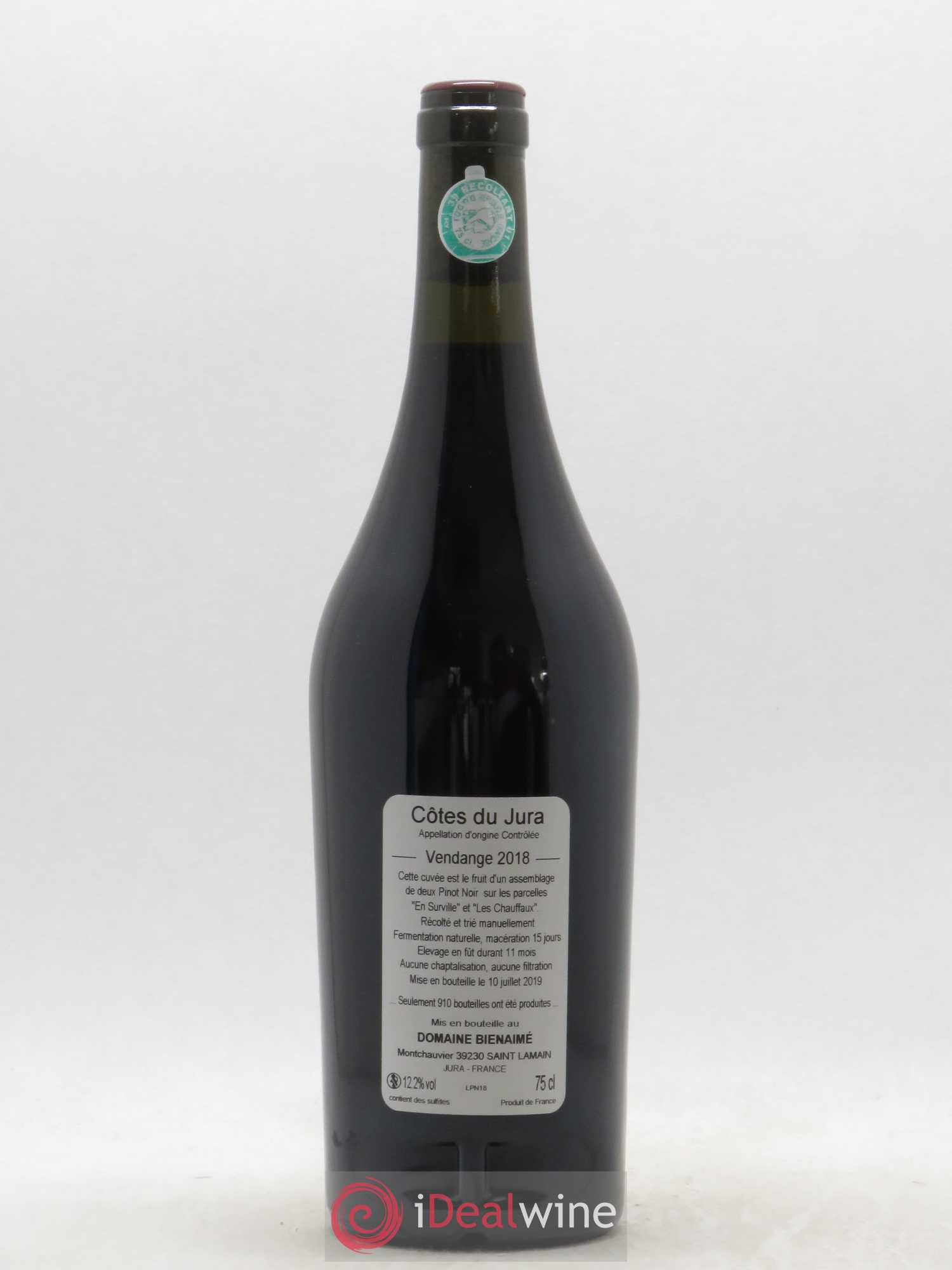 Côtes du Jura Pinot Noir Bruno Bienaimé 2018 - Lot de 1 bouteille - 1