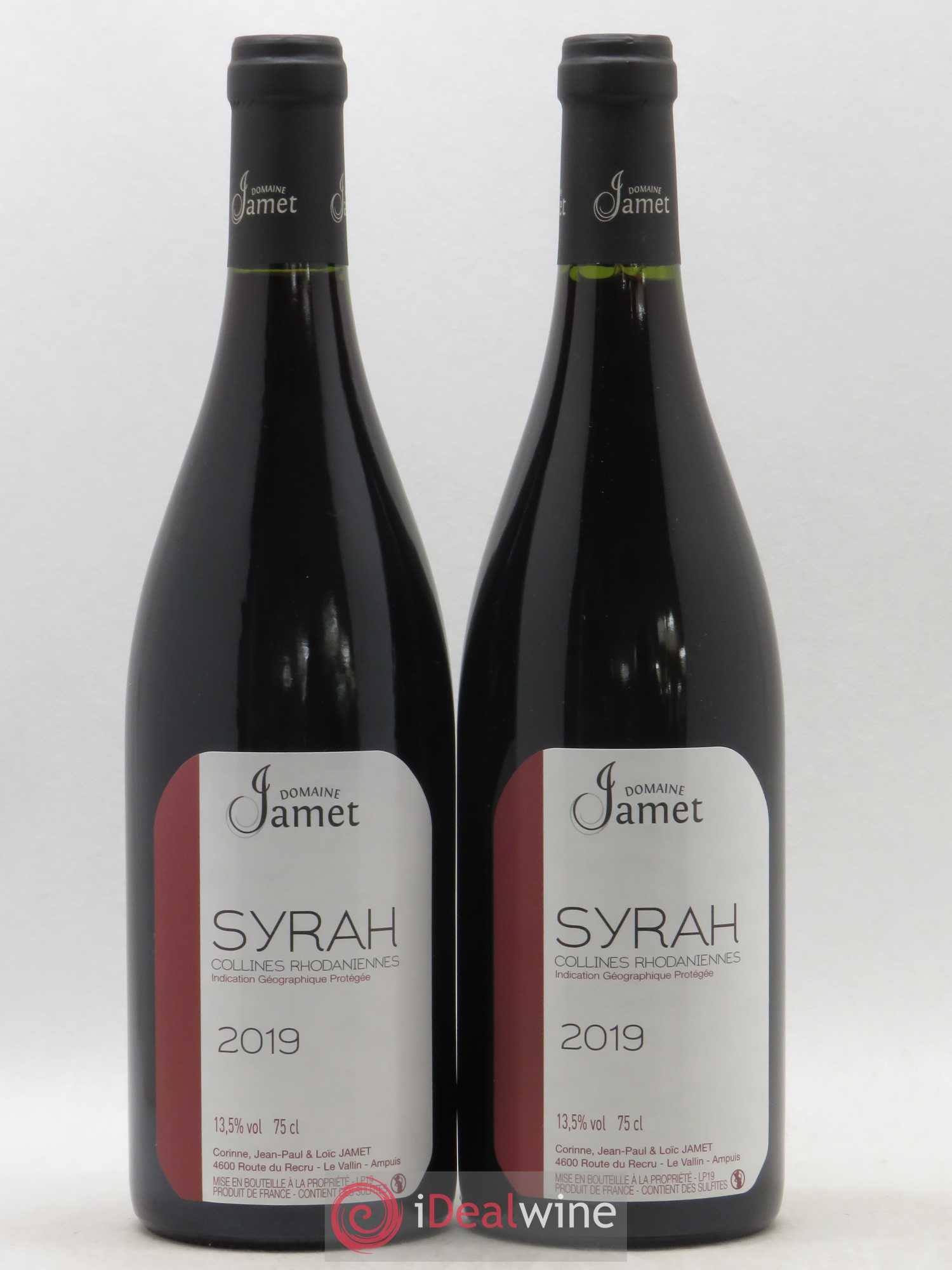 Collines Rhodaniennes Syrah Jamet (Domaine) 2019 - Lot de 2 bouteilles - 0