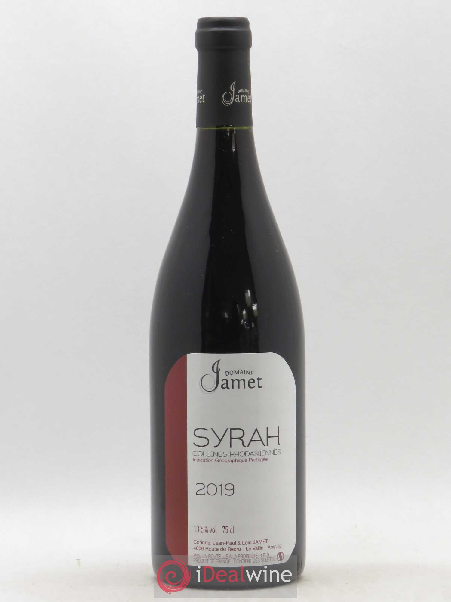 Collines Rhodaniennes Syrah Jamet (Domaine) 2019 - Posten von 1 Flasche - 0