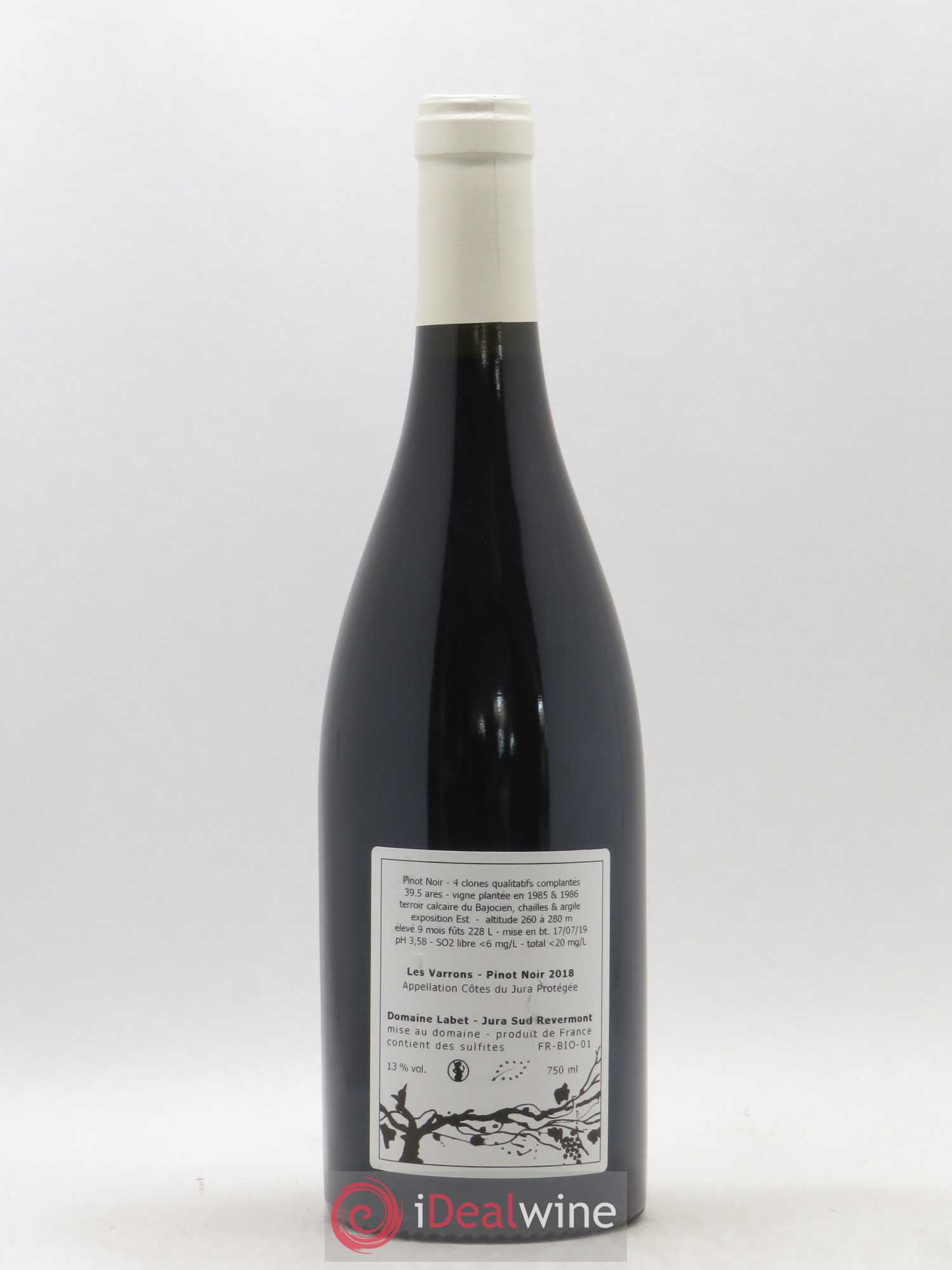 Côtes du Jura Pinot Noir Les Varrons Sélection Massale Romain - Julien - Charline Labet 2018 - Lot de 1 bouteille - 1