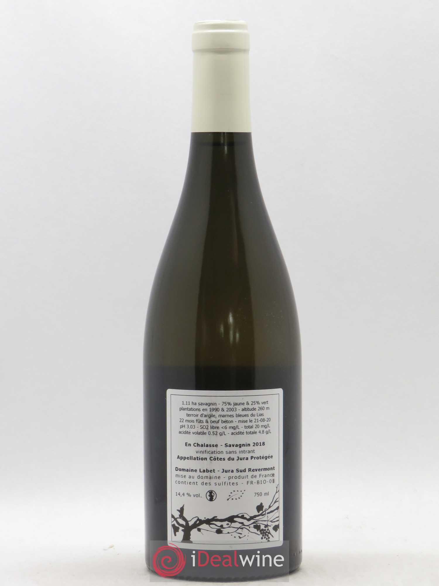Côtes du Jura Fleur de Savagnin En Chalasse Romain - Julien - Charline Labet 2018 - Lot de 1 bouteille - 1