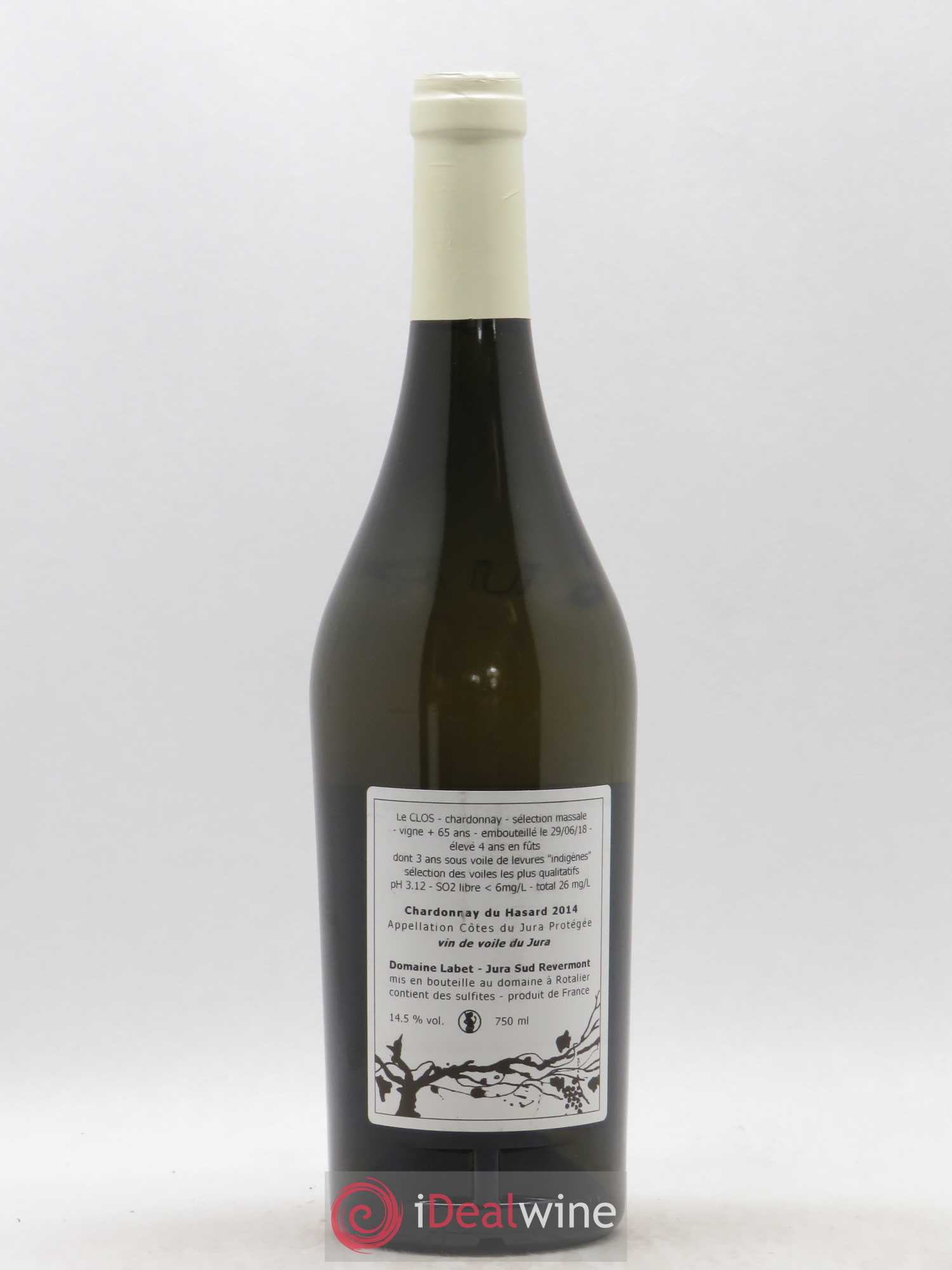 Côtes du Jura Vin de voile Chardonnay du Hasard Romain - Julien - Charline Labet 2014 - Lot de 1 bouteille - 1
