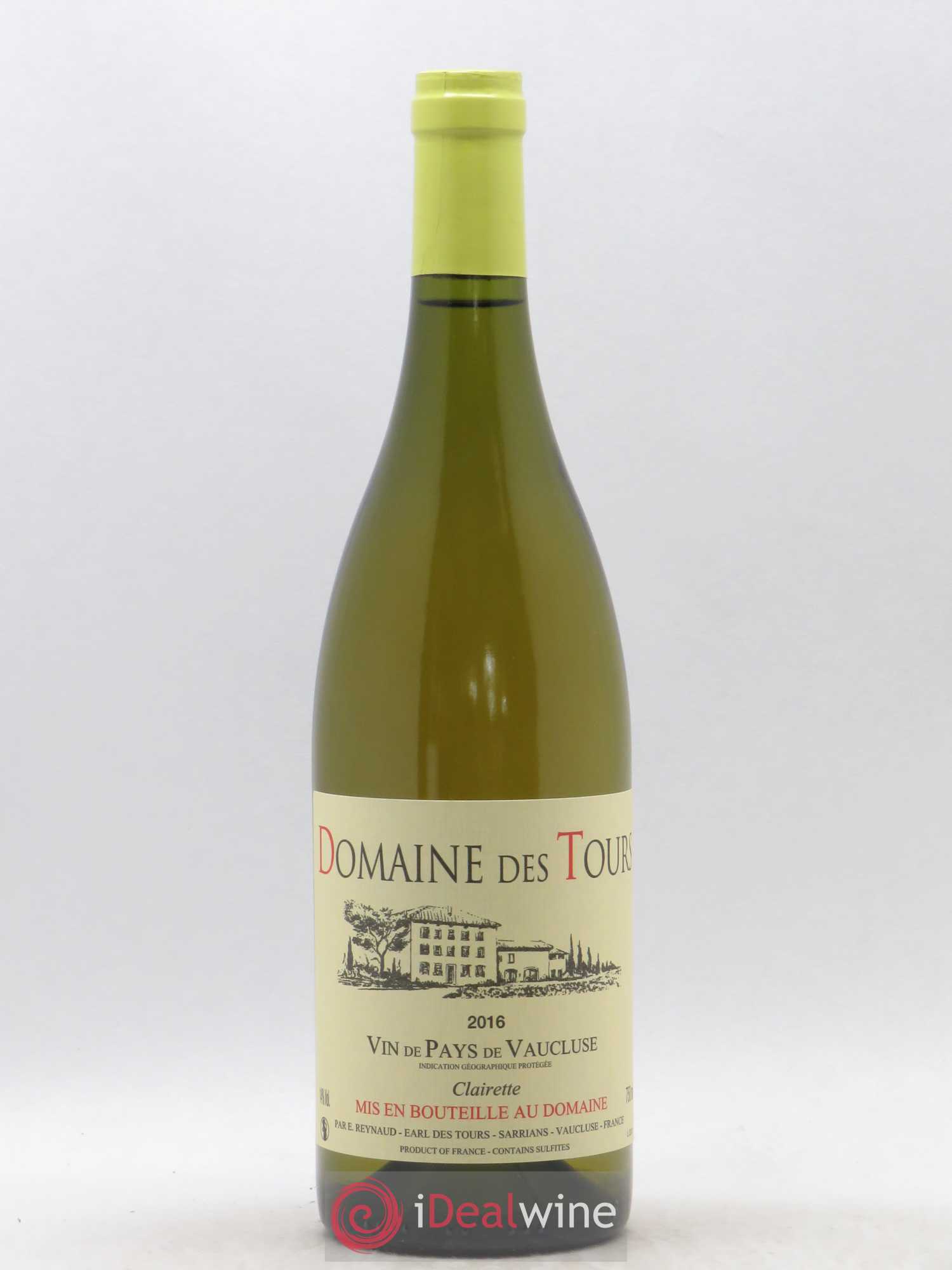 Vaucluse (Vin de Pays de Vaucluse) Domaine des Tours Emmanuel Reynaud Clairette 2016 - Lot de 1 bouteille - 0