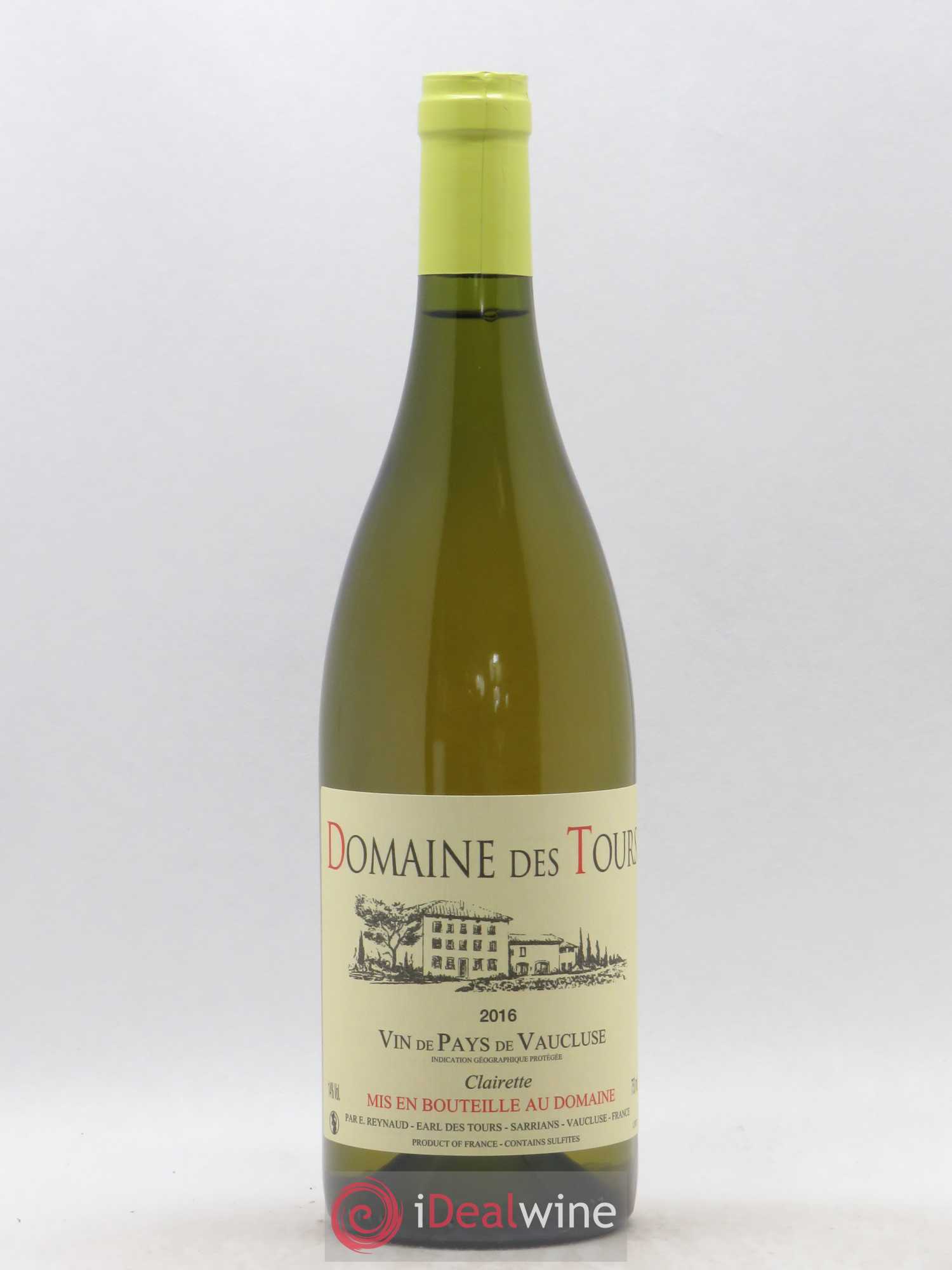 Vaucluse (Vin de Pays de Vaucluse) Domaine des Tours Emmanuel Reynaud Clairette 2016 - Lot de 1 bouteille - 0